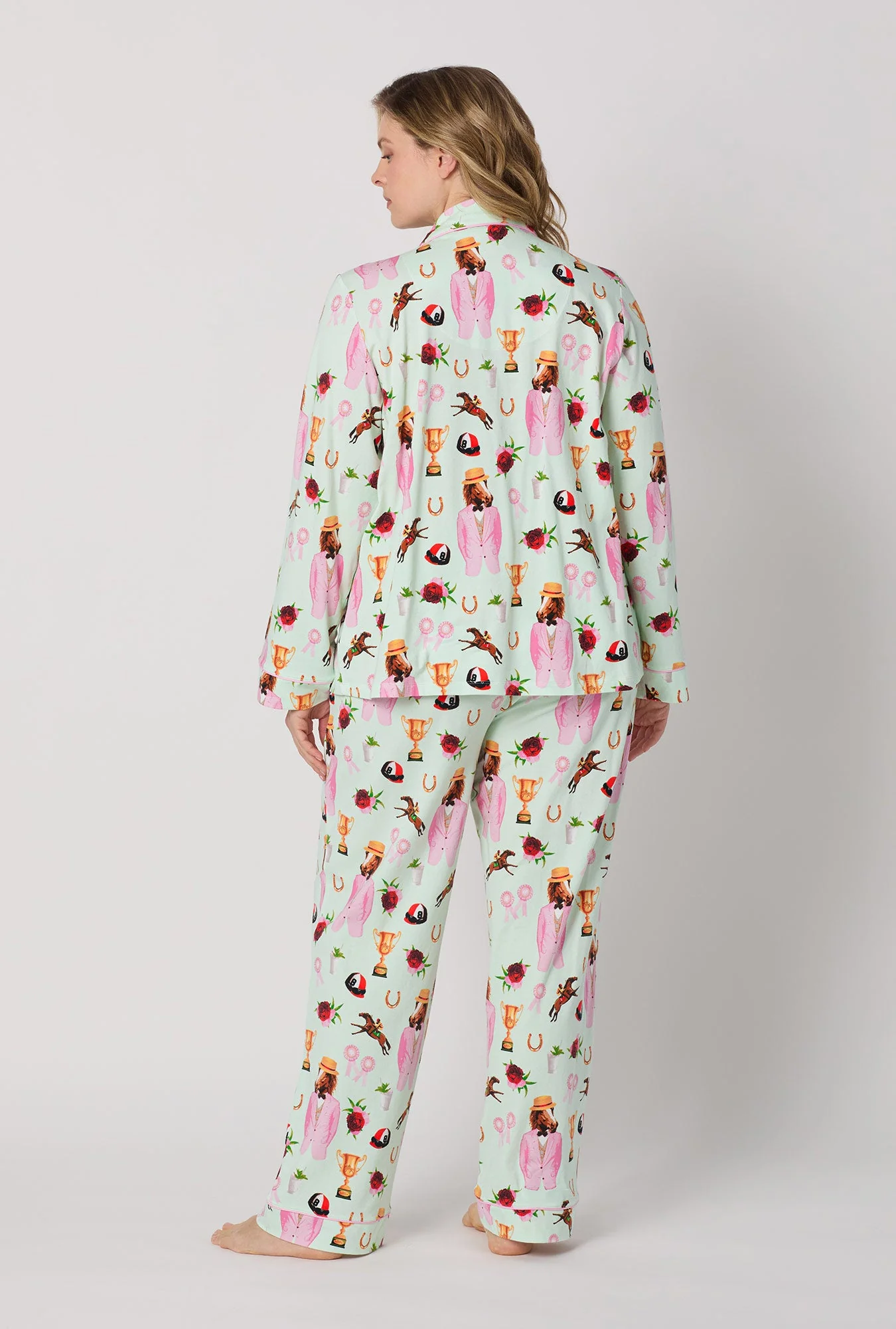A Day At The Derby Long Sleeve Classic Stretch Jersey Pj Set - Image 7