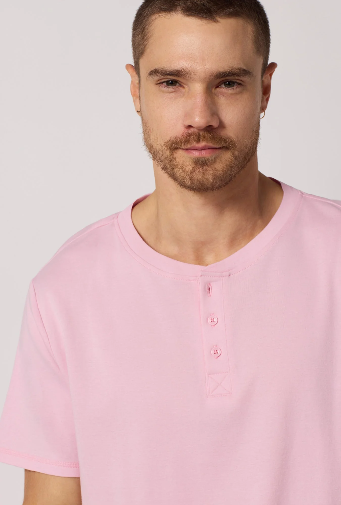 A Day At The Derby Men's Short Sleeve Henley Stretch Jersey Short Pj Set - Image 3