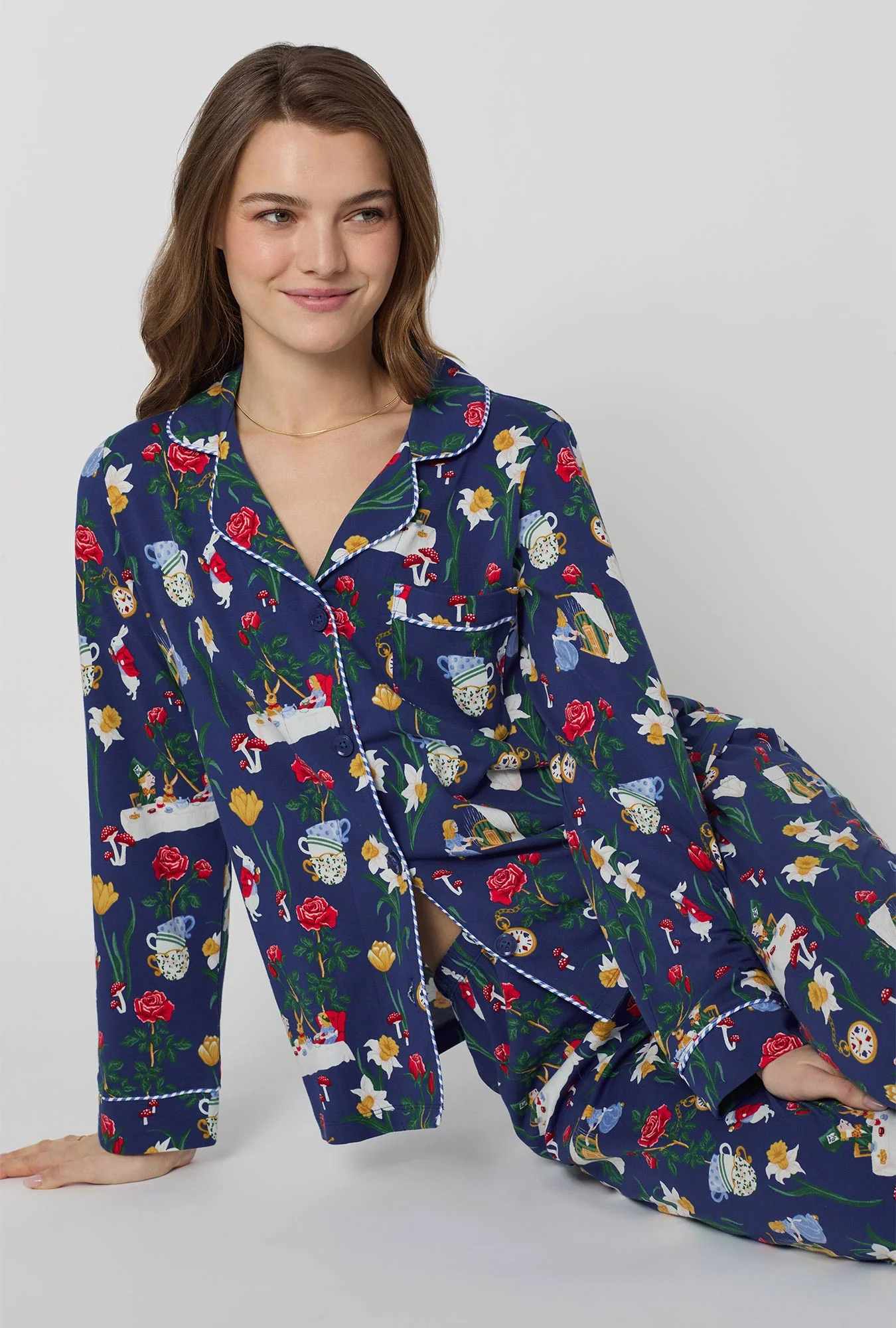 Alice's Adventures Long Sleeve Classic Stretch Jersey Pj Set