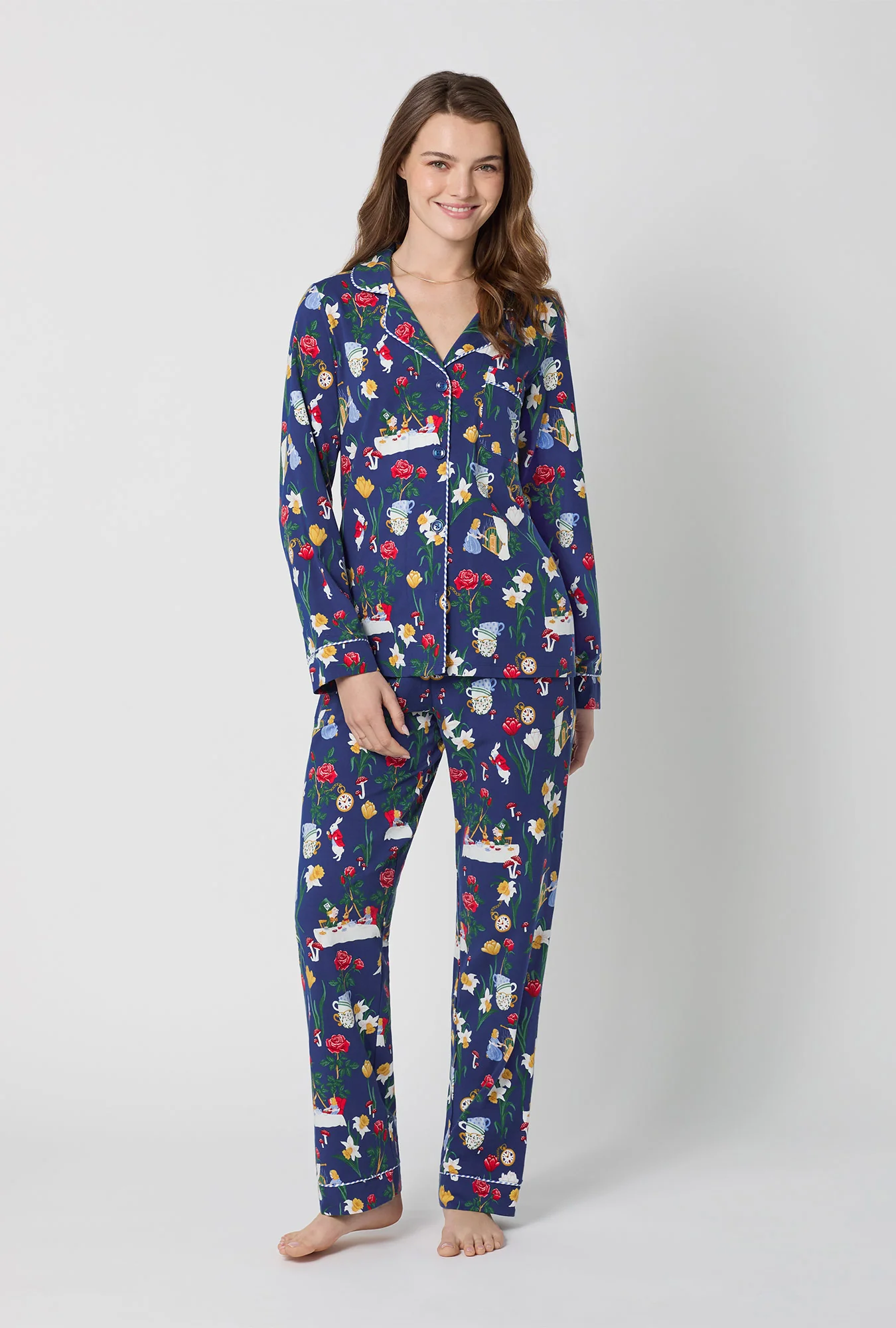 Alice's Adventures Long Sleeve Classic Stretch Jersey Pj Set - Image 2