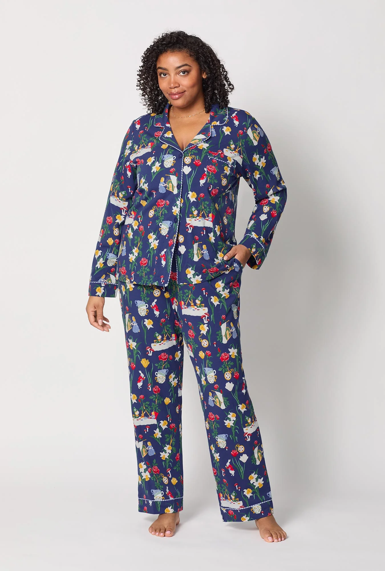 Alice's Adventures Long Sleeve Classic Stretch Jersey Pj Set - Image 5