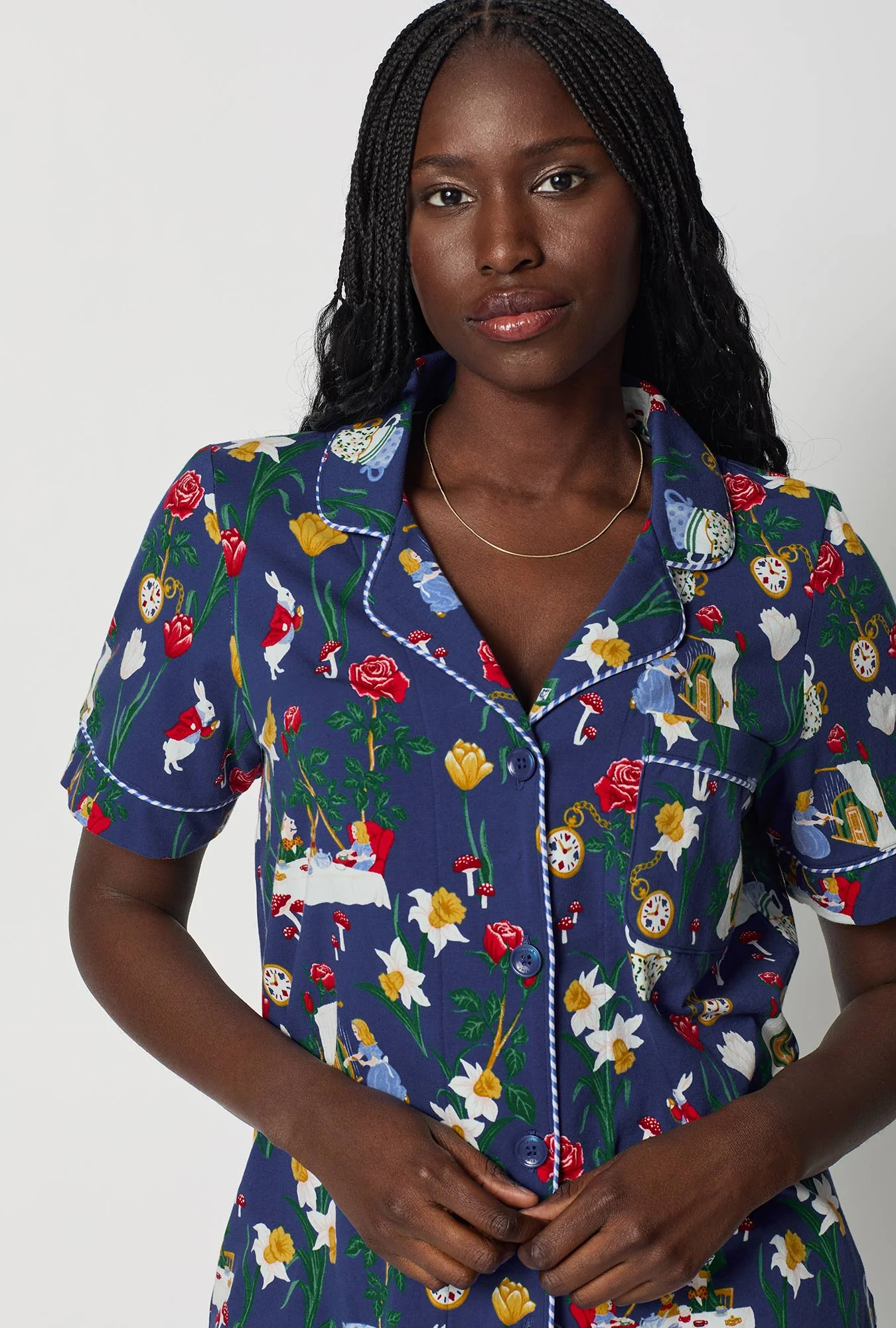 Alice's Adventures Short Sleeve Classic Shorty Stretch Jersey Pj Set - Image 3