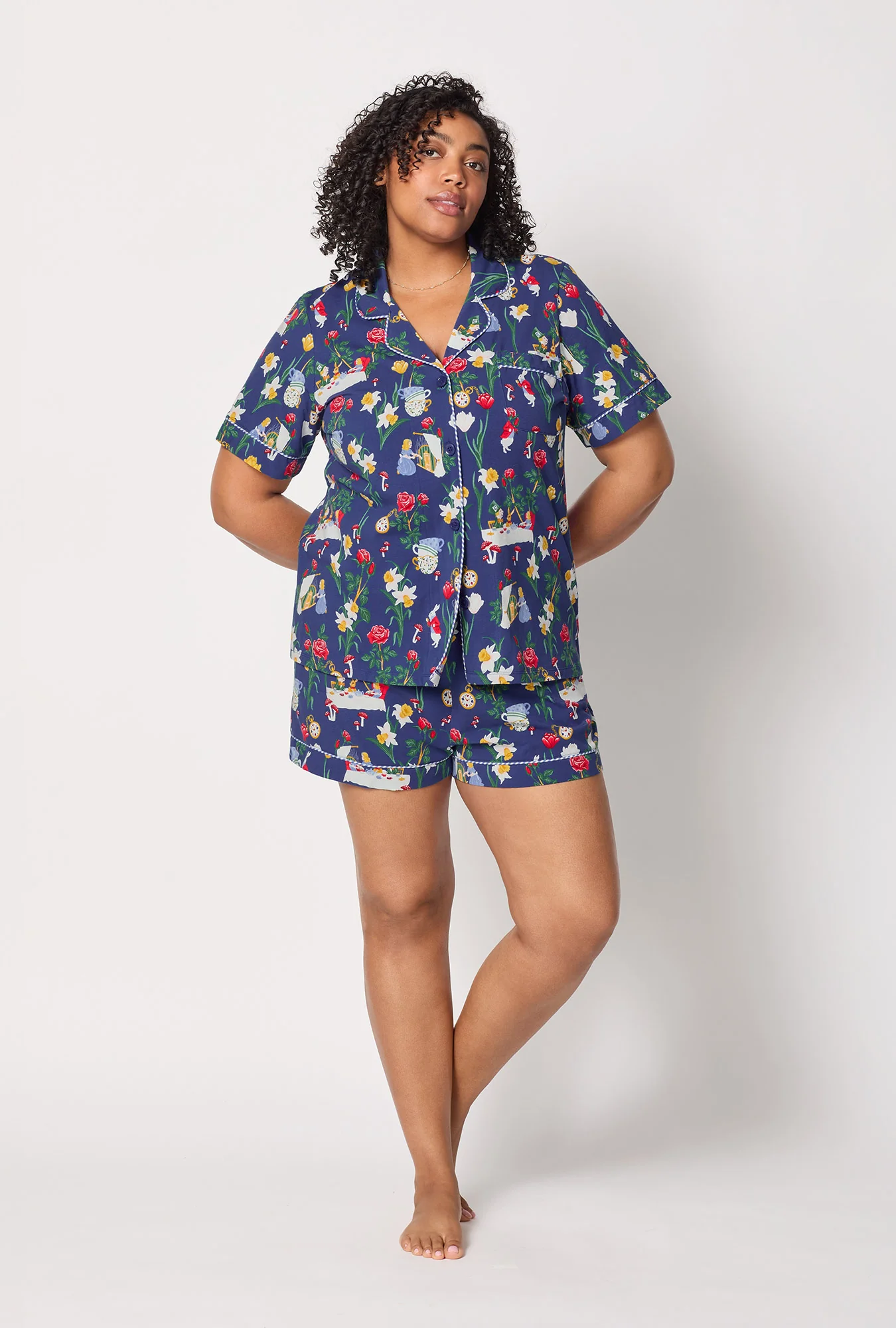 Alice's Adventures Short Sleeve Classic Shorty Stretch Jersey Pj Set - Image 5