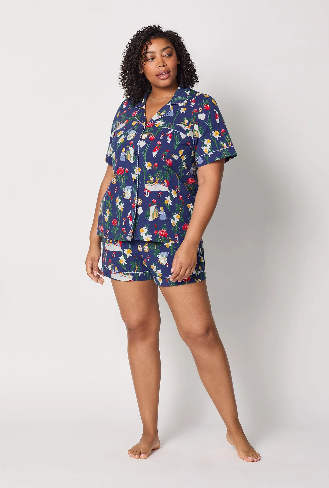 Alice's Adventures Short Sleeve Classic Shorty Stretch Jersey Pj Set - Image 6