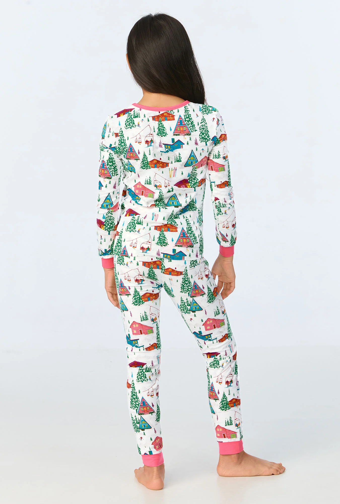 Alpine Cabins Long Sleeve Stretch Jersey Kids PJ Set - Image 3