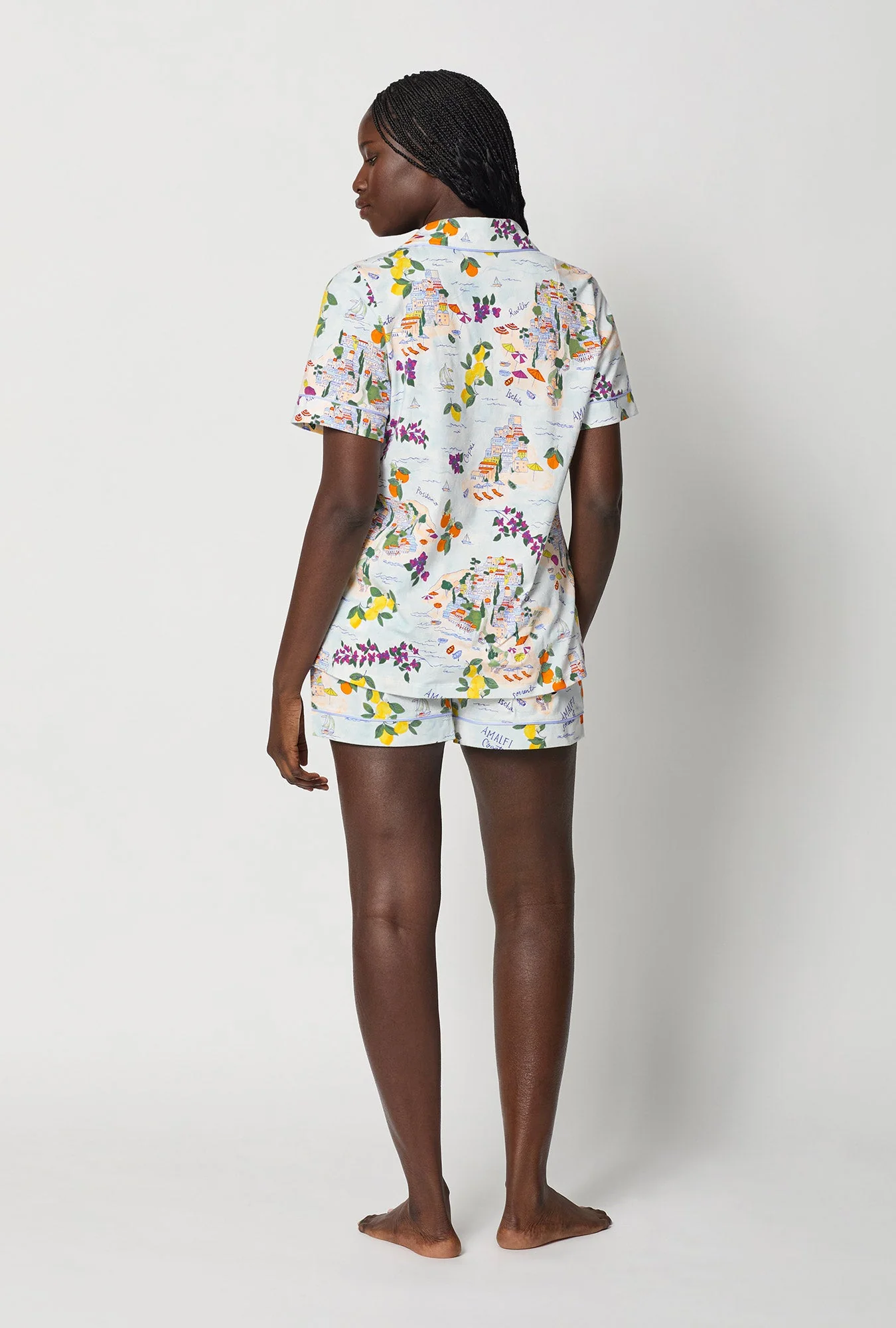 Amalfi Escape Short Sleeve Classic Shorty Stretch Jersey Pj Set - Image 3