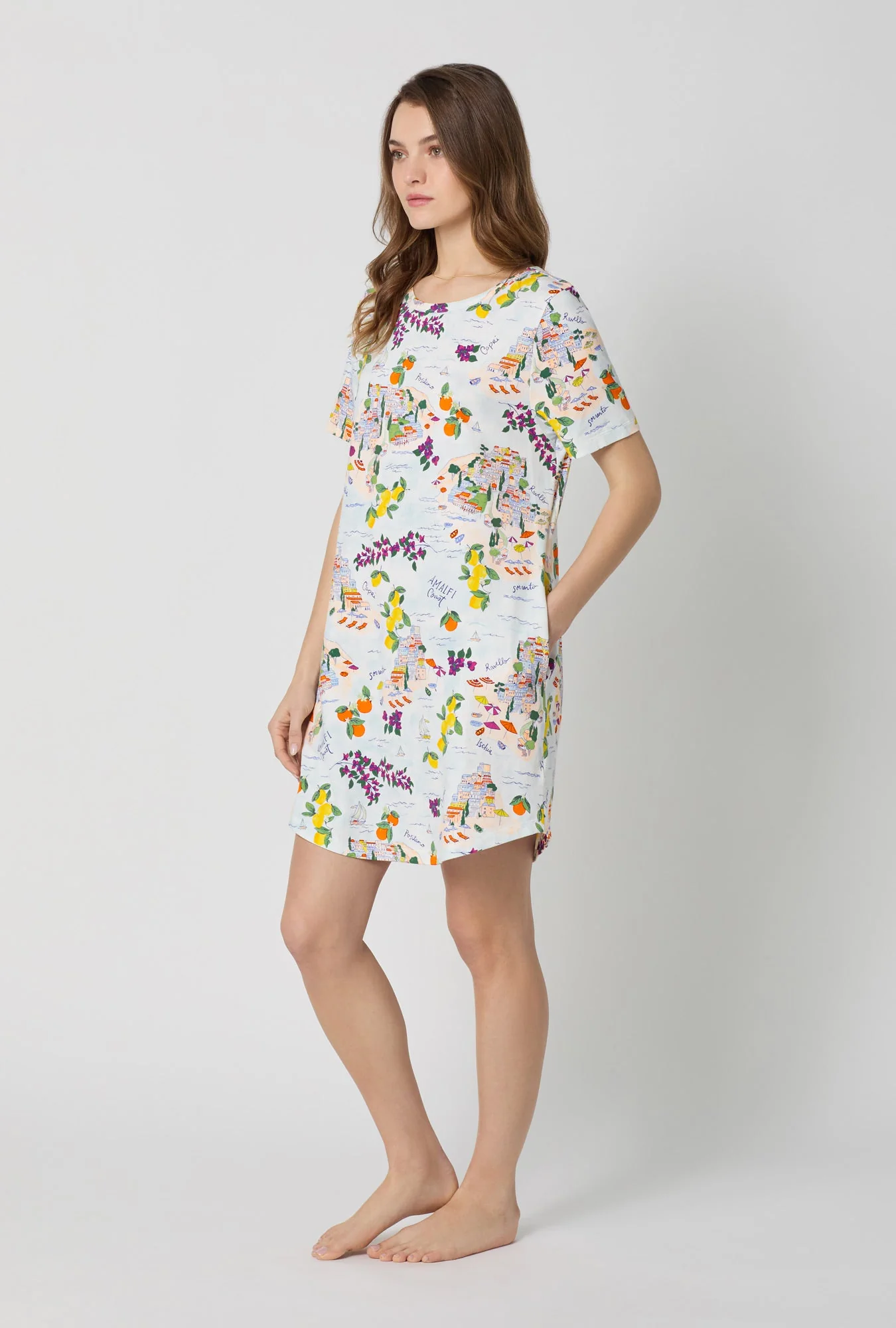 Amalfi Escape Stretch Jersey T-Shirt Sleep Dress - Image 2