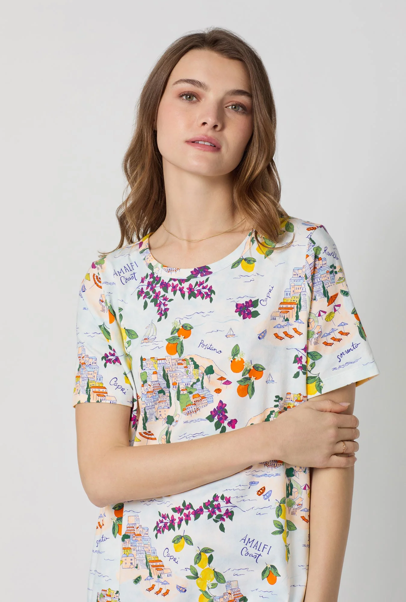 Amalfi Escape Stretch Jersey T-Shirt Sleep Dress - Image 3