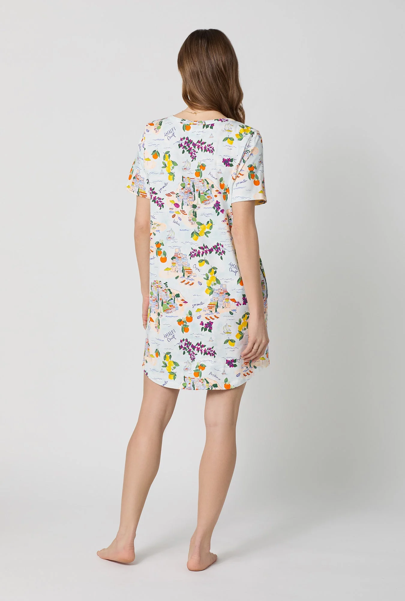 Amalfi Escape Stretch Jersey T-Shirt Sleep Dress - Image 4