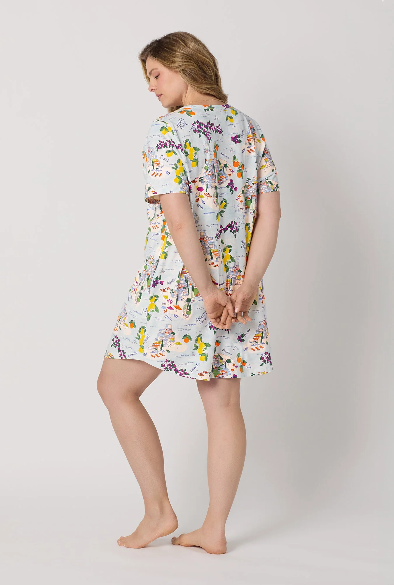 Amalfi Escape Stretch Jersey T-Shirt Sleep Dress - Image 6