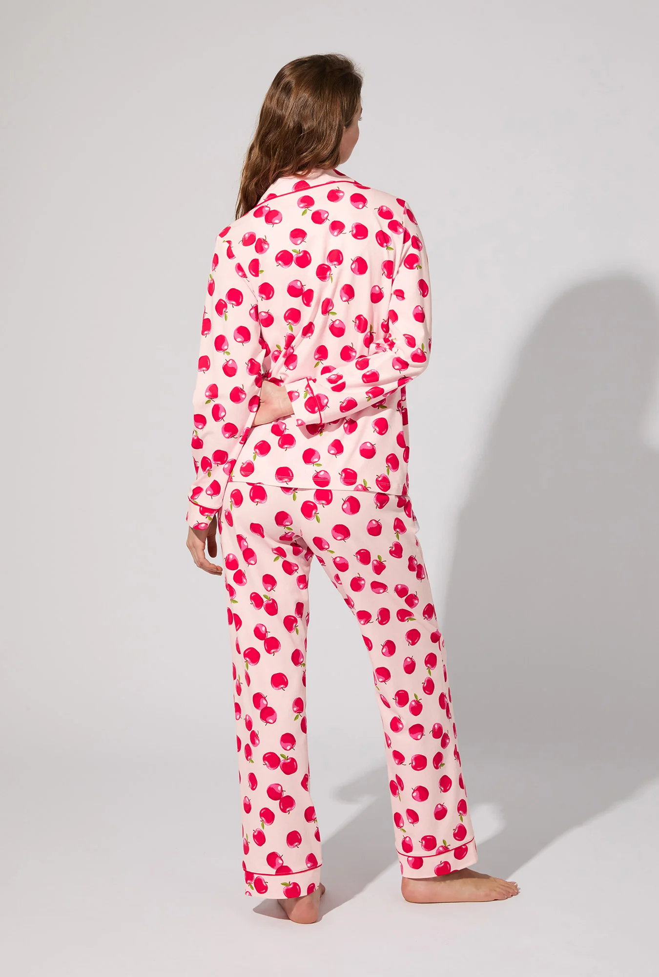 An Apple A Day Long Sleeve Classic Stretch Jersey PJ Set - Image 3