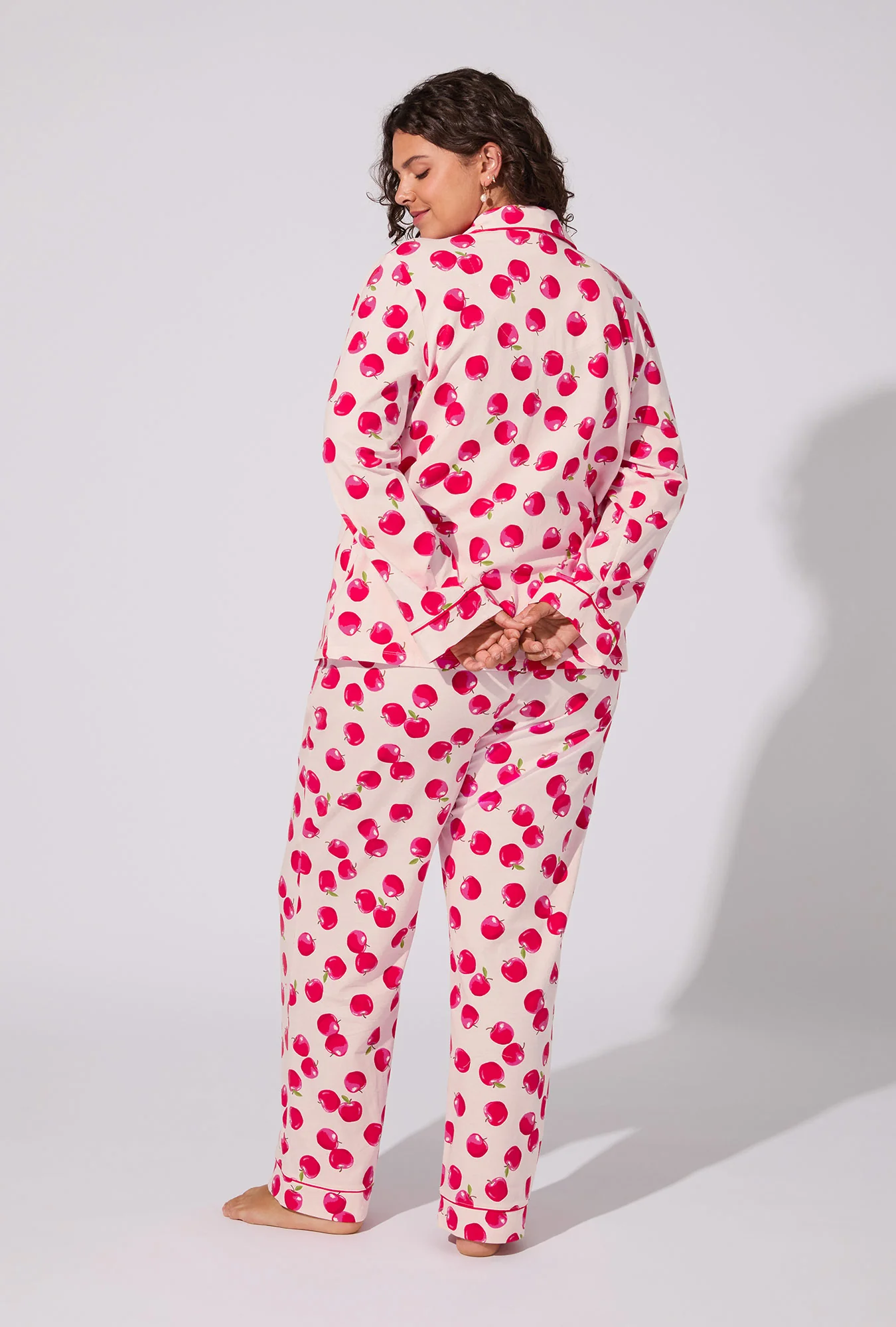An Apple A Day Long Sleeve Classic Stretch Jersey PJ Set - Image 6