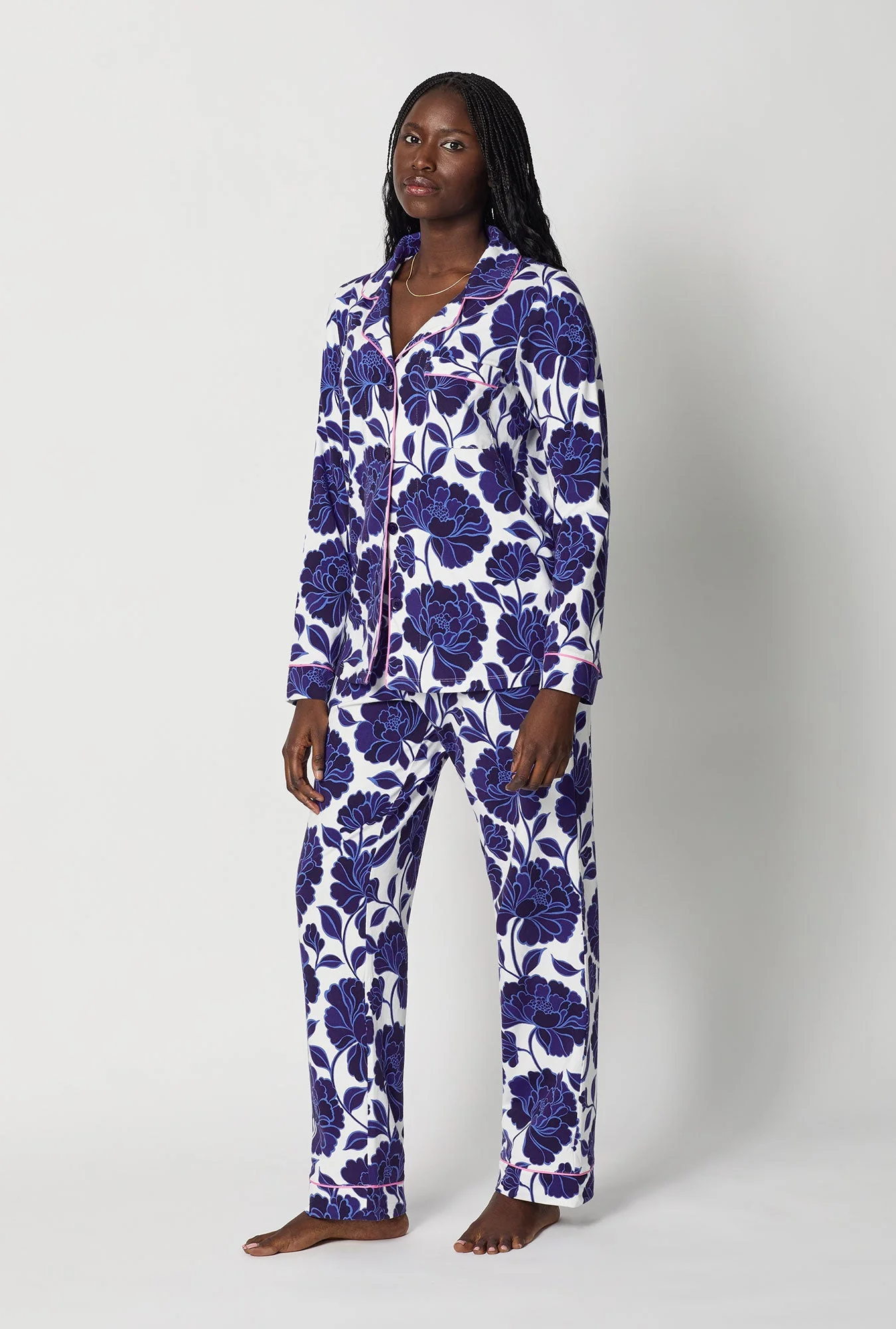 Angelina Floral Long Sleeve Classic Stretch Jersey Pj Set - Image 2