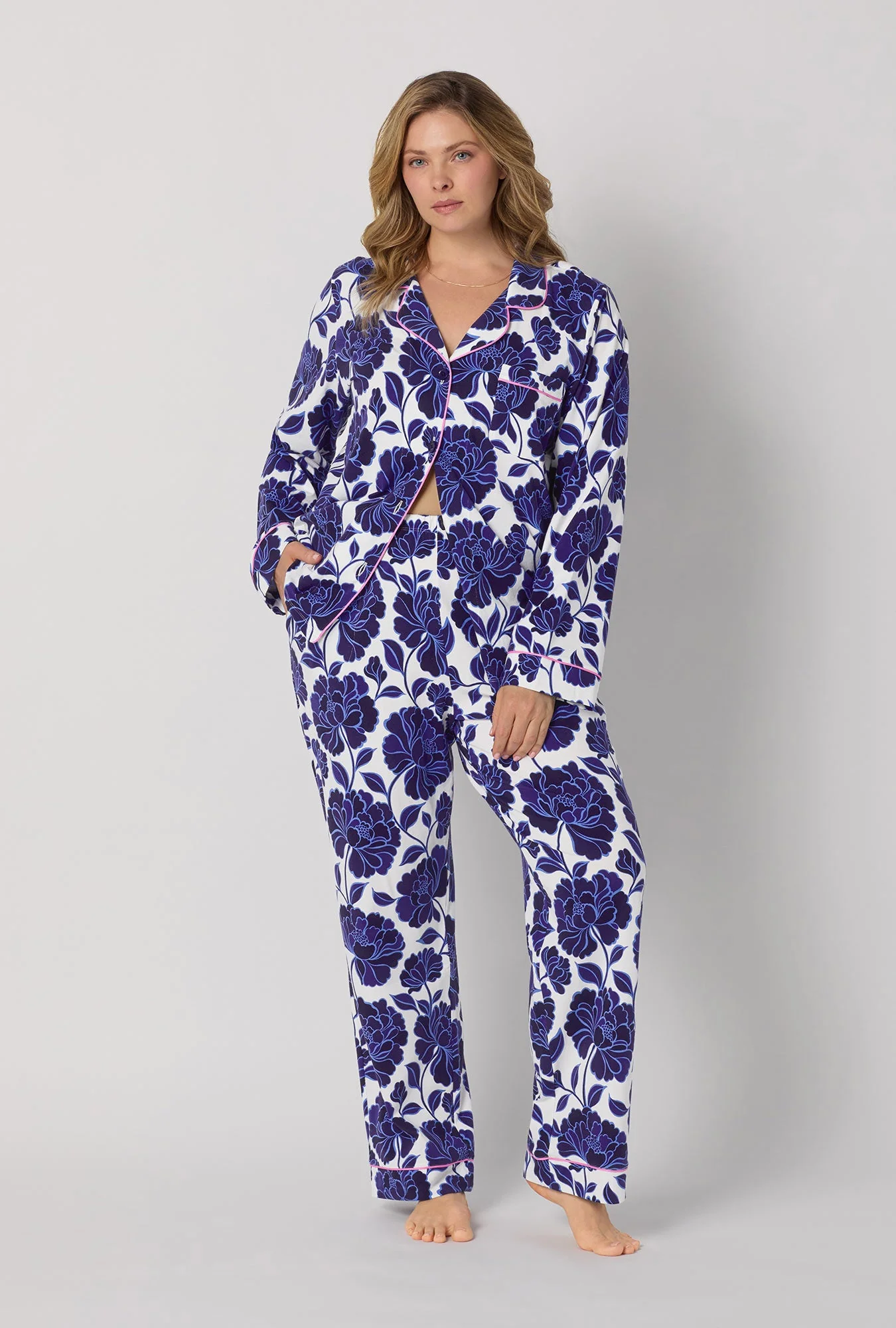 Angelina Floral Long Sleeve Classic Stretch Jersey Pj Set - Image 5