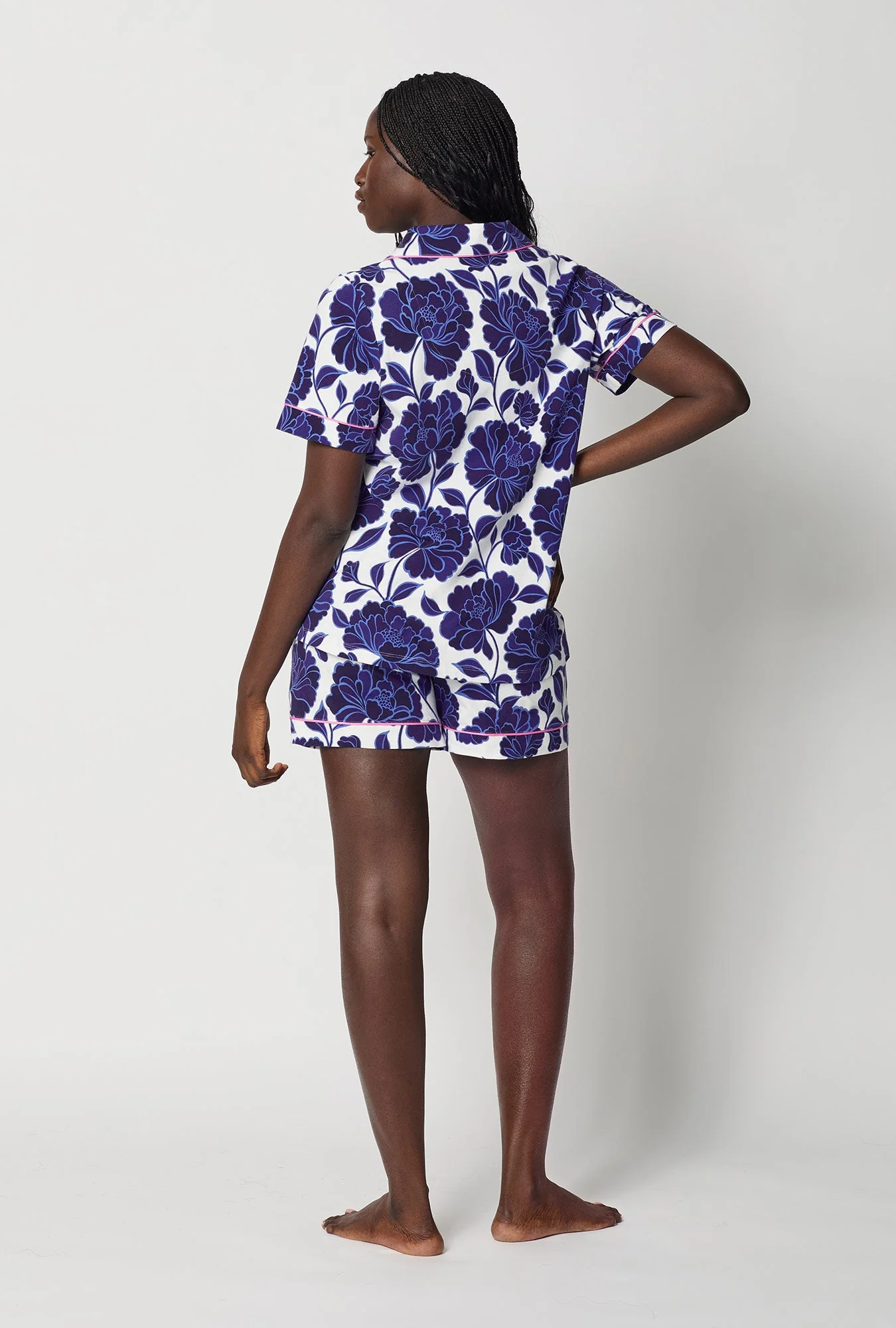 Angelina Floral Short Sleeve Classic Shorty Stretch Jersey Pj Set - Image 3