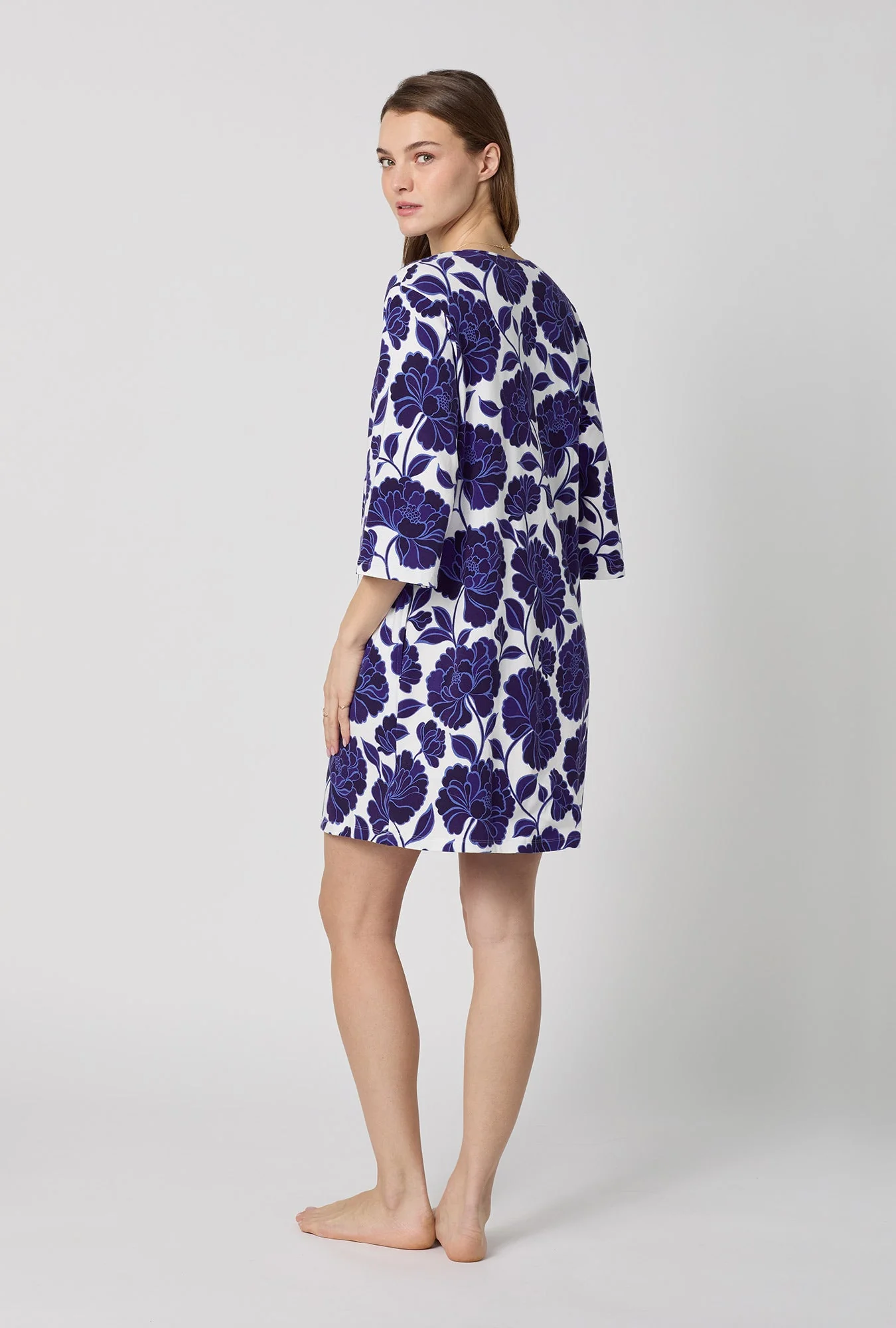 Angelina Floral Stretch Jersey Sleep Dress - Image 3