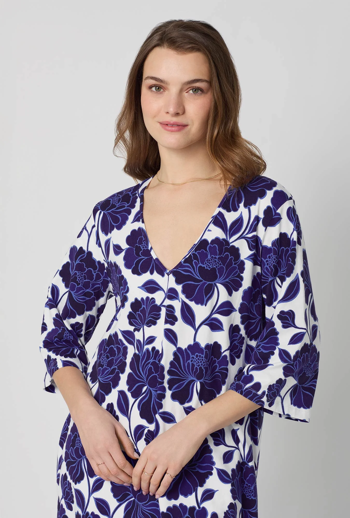 Angelina Floral Stretch Jersey Sleep Dress - Image 4