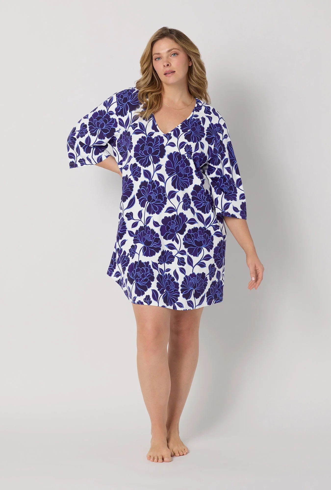 Angelina Floral Stretch Jersey Sleep Dress - Image 5