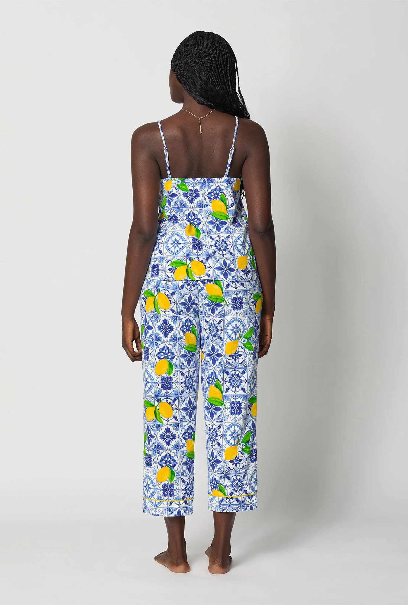 Azure Summer Cami Stretch Jersey Cropped Pj Set - Image 2
