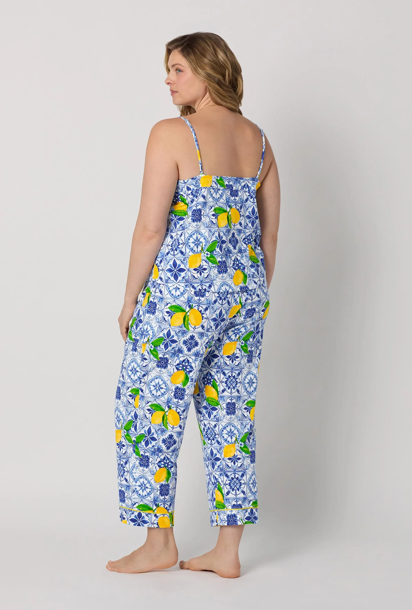 Azure Summer Cami Stretch Jersey Cropped Pj Set - Image 6