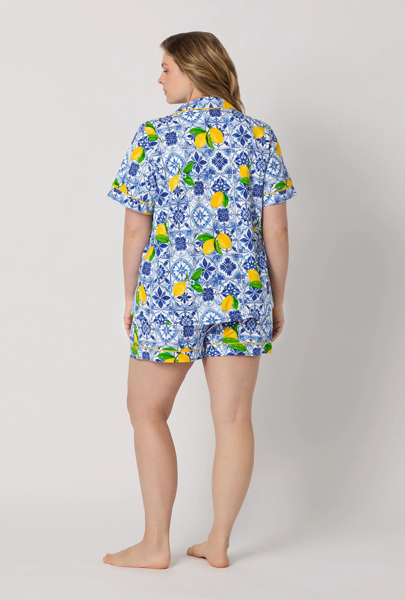Azure Summer Short Sleeve Classic Shorty Stretch Jersey Pj Set - Image 6