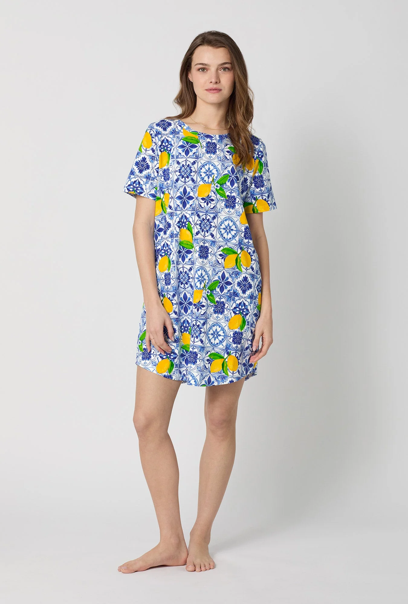 Azure Summer Stretch Jersey T-Shirt Sleep Dress