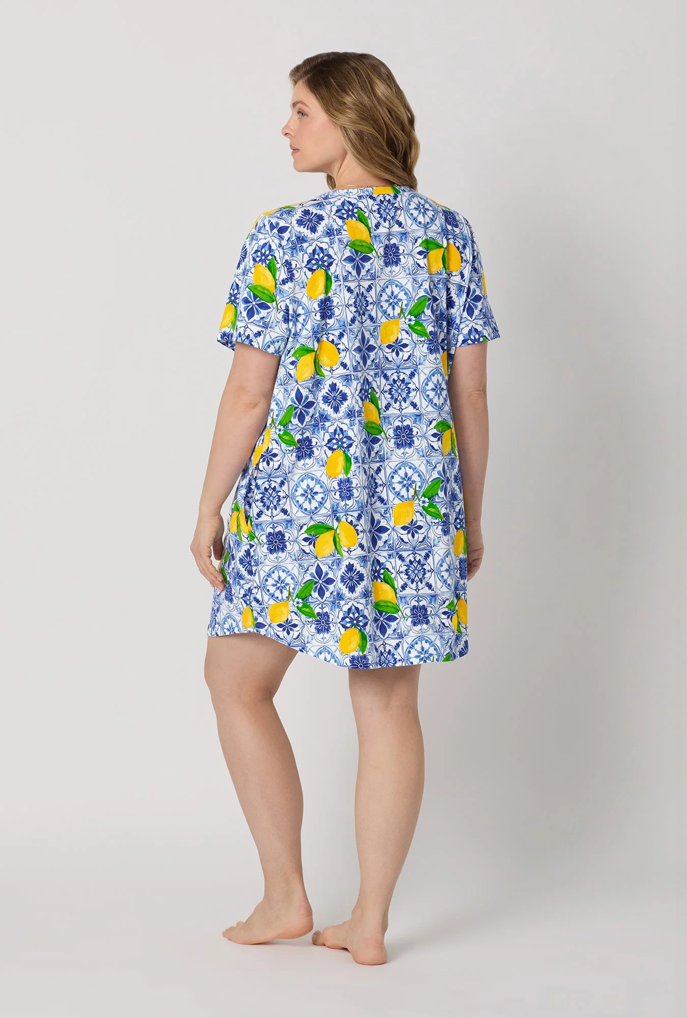 Azure Summer Stretch Jersey T-Shirt Sleep Dress - Image 6