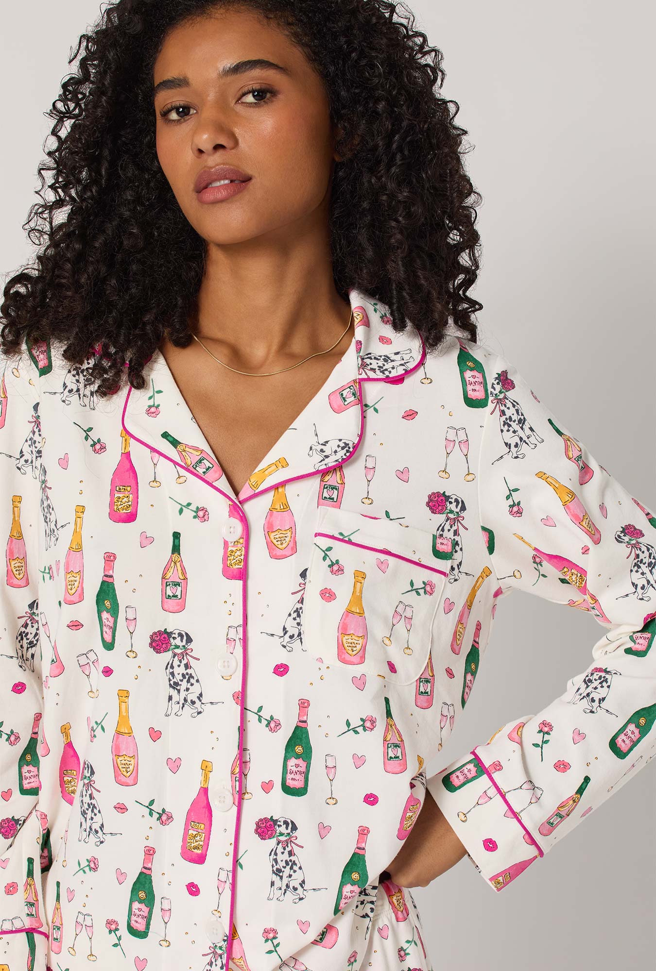 Be Mine Long Sleeve Classic Stretch Jersey Pj Set - Image 4