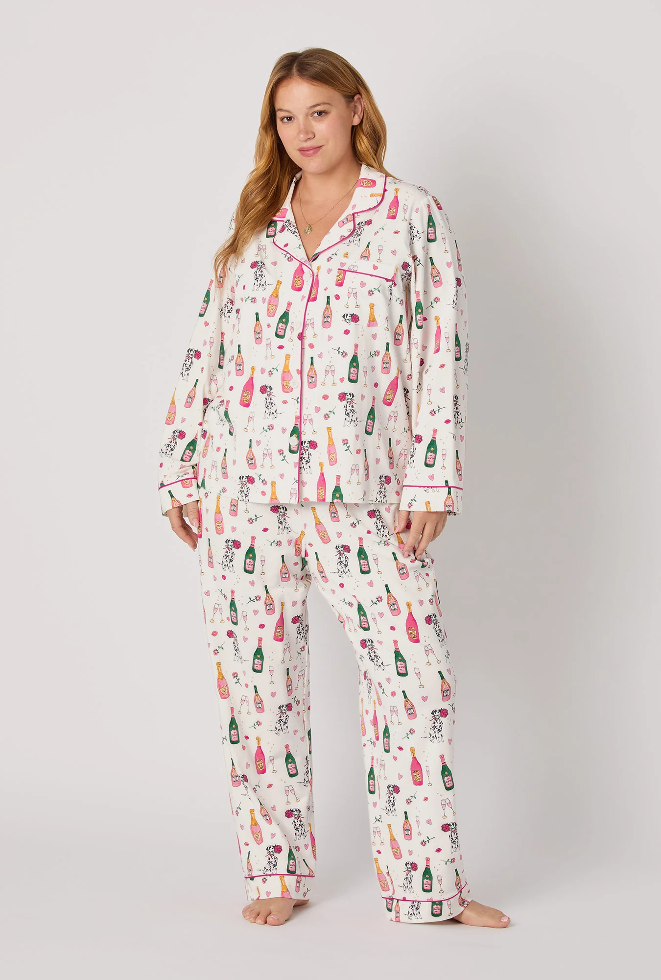 Be Mine Long Sleeve Classic Stretch Jersey Pj Set - Image 5