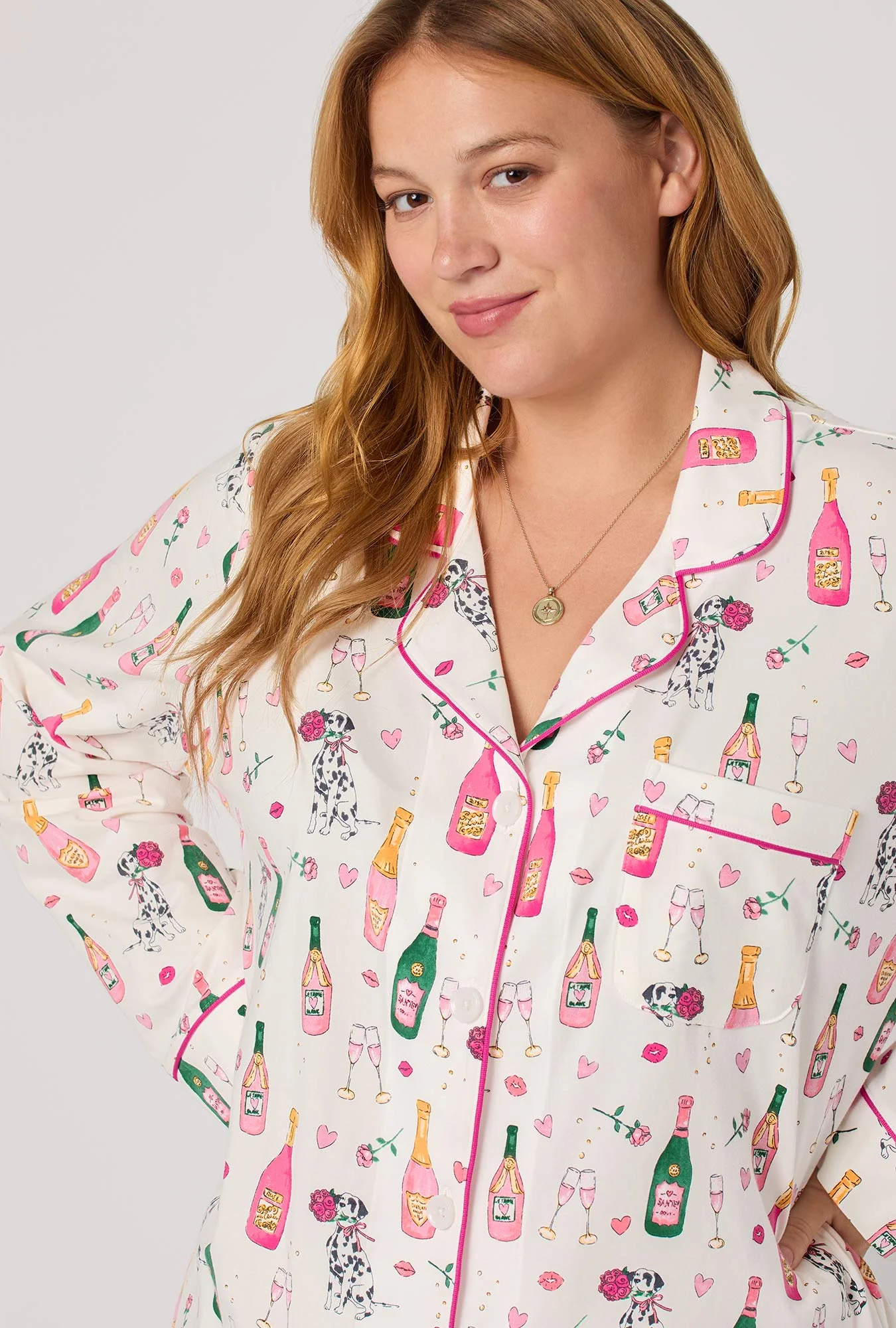 Be Mine Long Sleeve Classic Stretch Jersey Pj Set - Image 7
