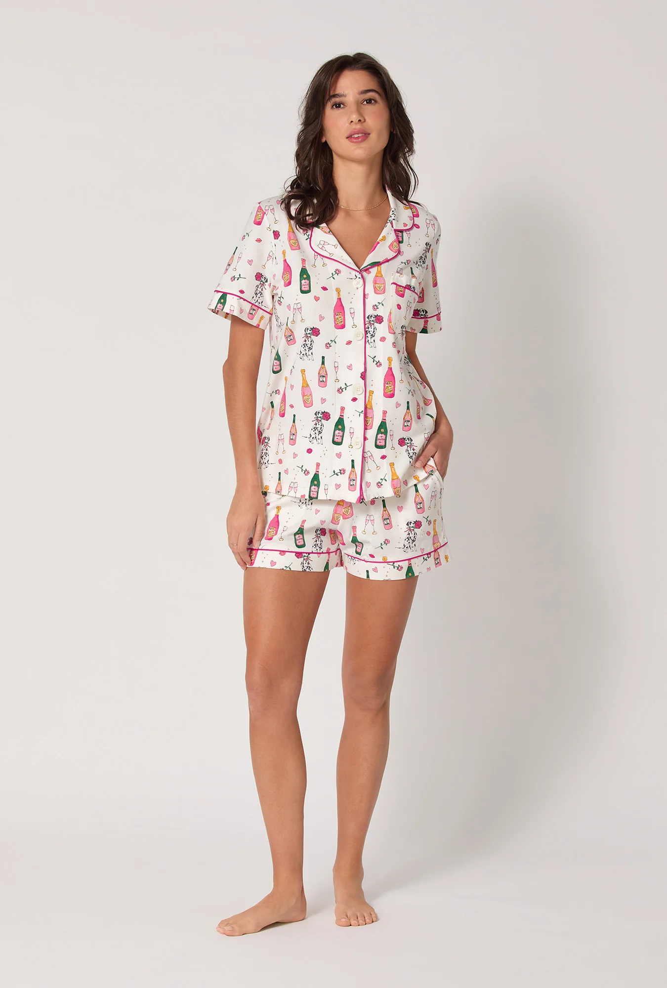 Be Mine Short Sleeve Classic Shorty Stretch Jersey Pj Set