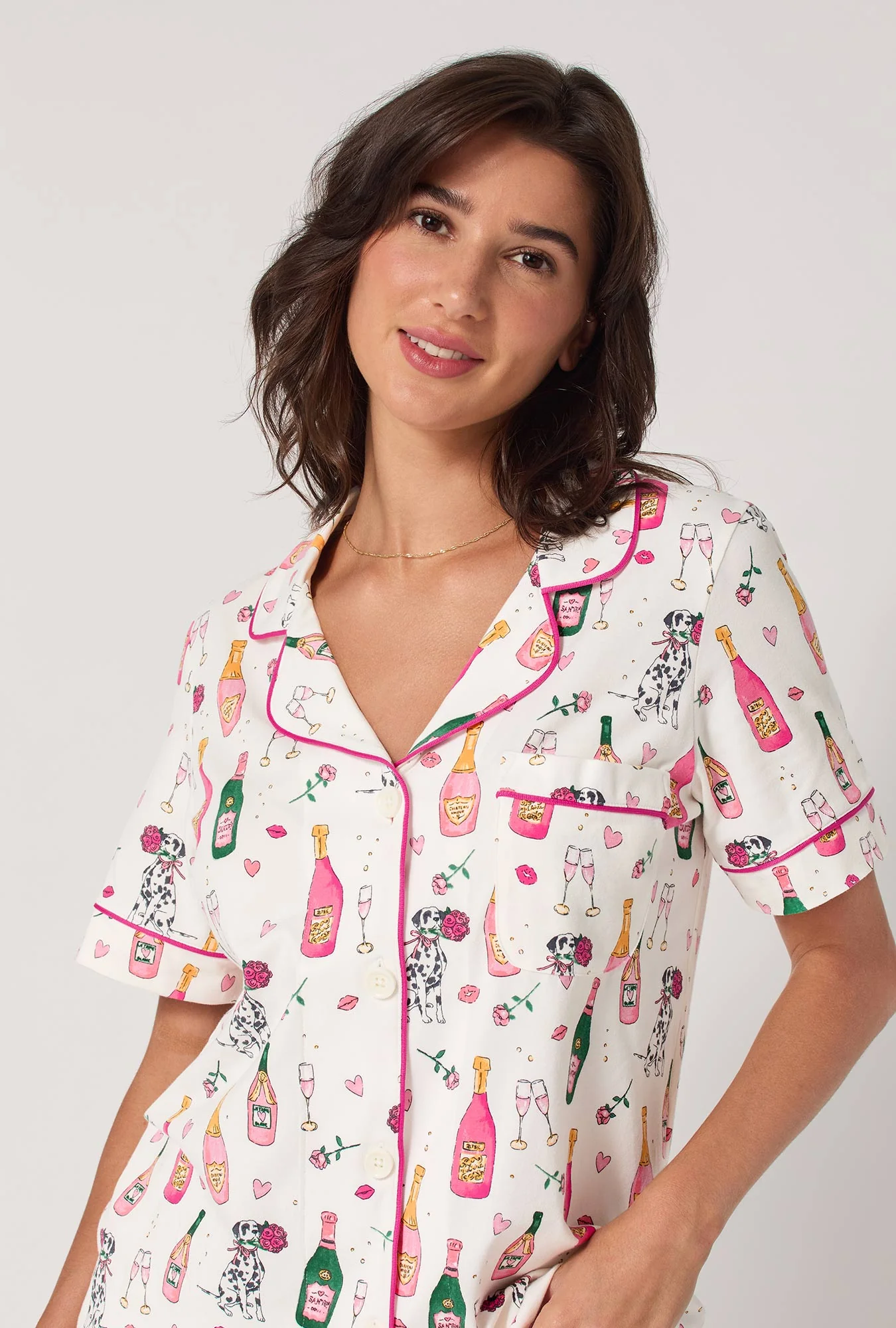Be Mine Short Sleeve Classic Shorty Stretch Jersey Pj Set - Image 4