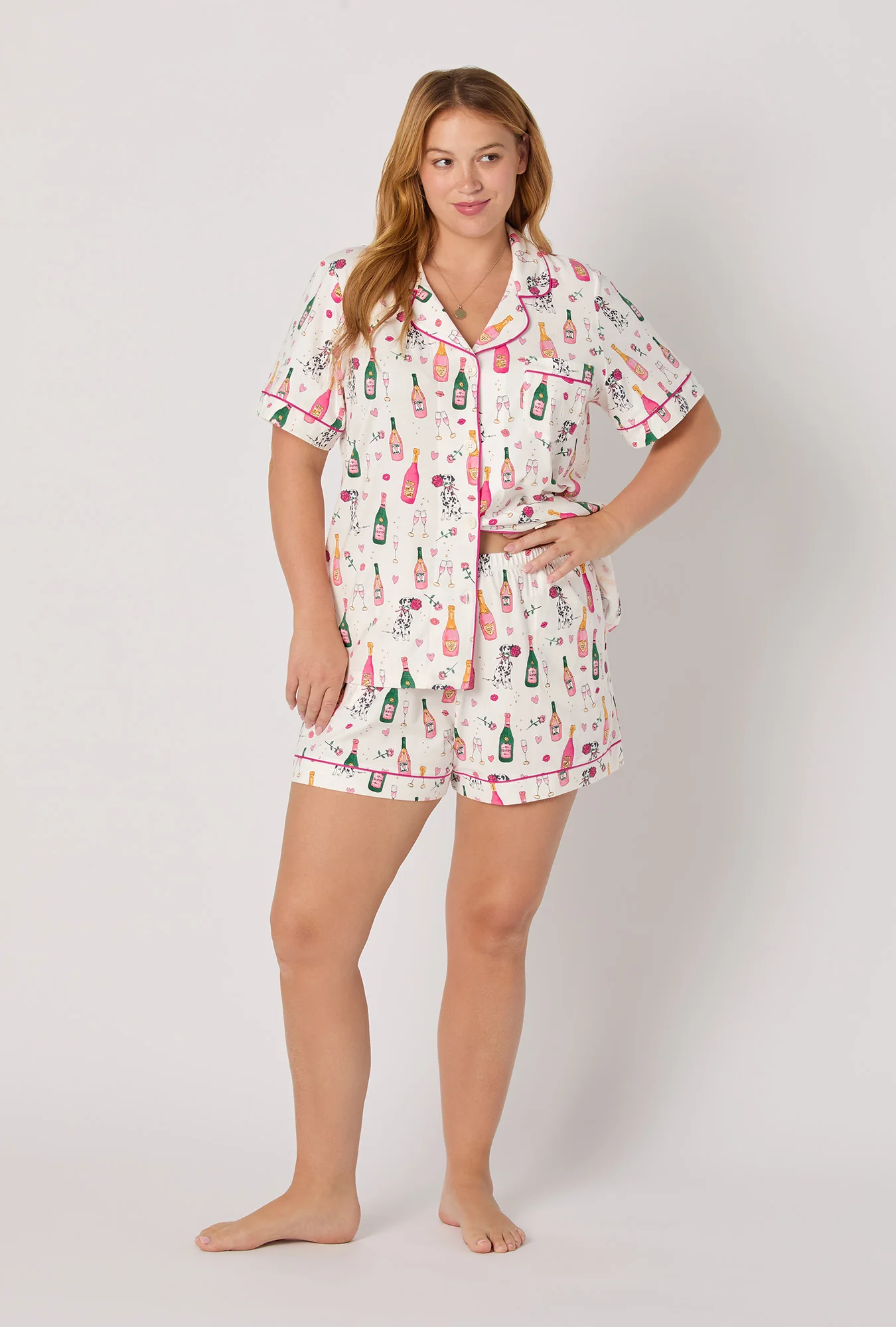 Be Mine Short Sleeve Classic Shorty Stretch Jersey Pj Set - Image 5