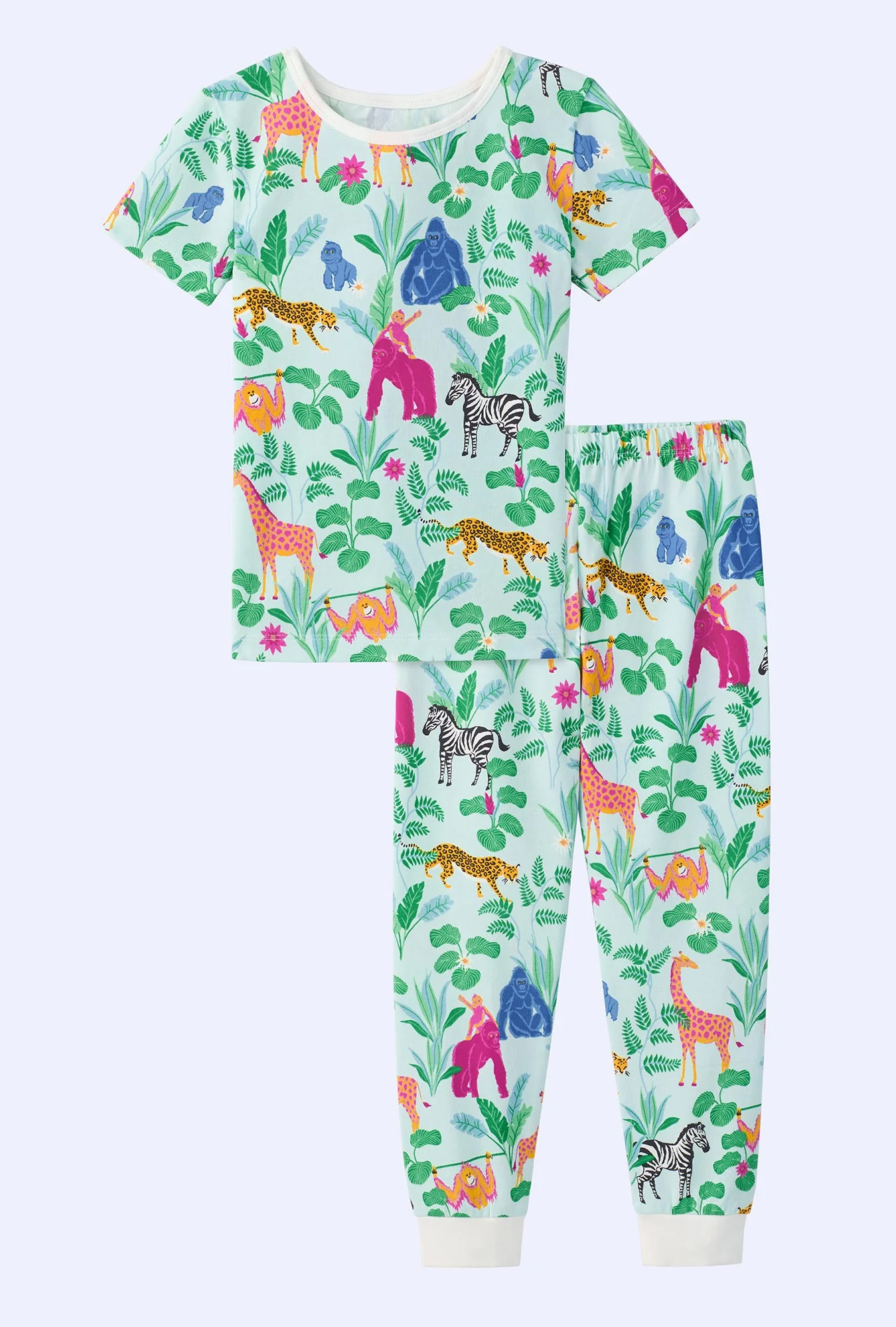 Bedhead x Bronwyn Newport Jungle Boogie Short Sleeve Stretch Jersey Kids PJ Set - Image 3