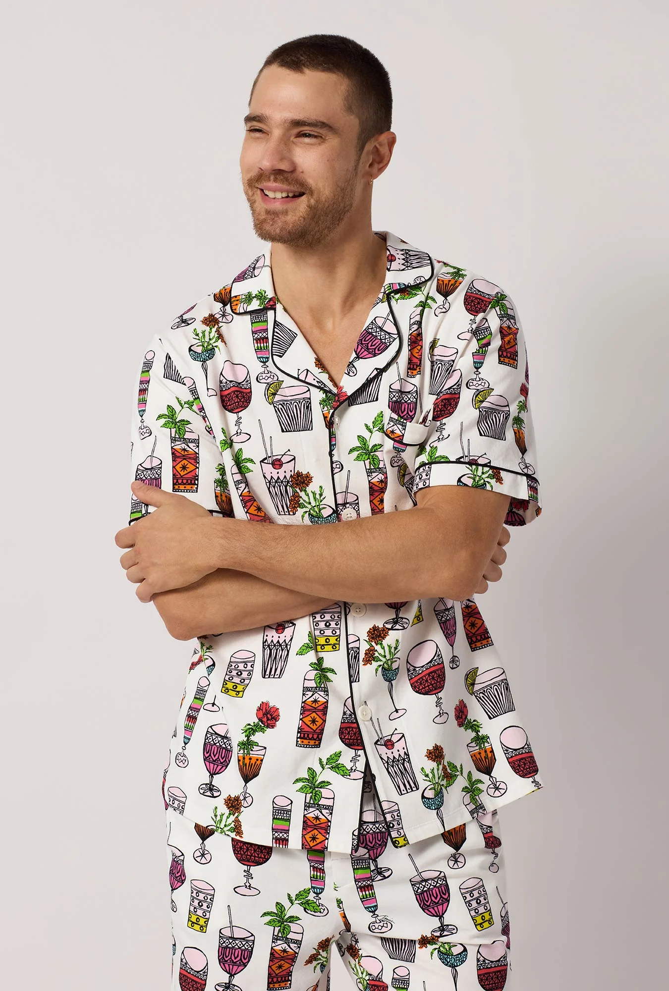 BedHead x Mr. Turk Happy Hour Men's Short Sleeve Classic Stretch Jersey Short Pj Set