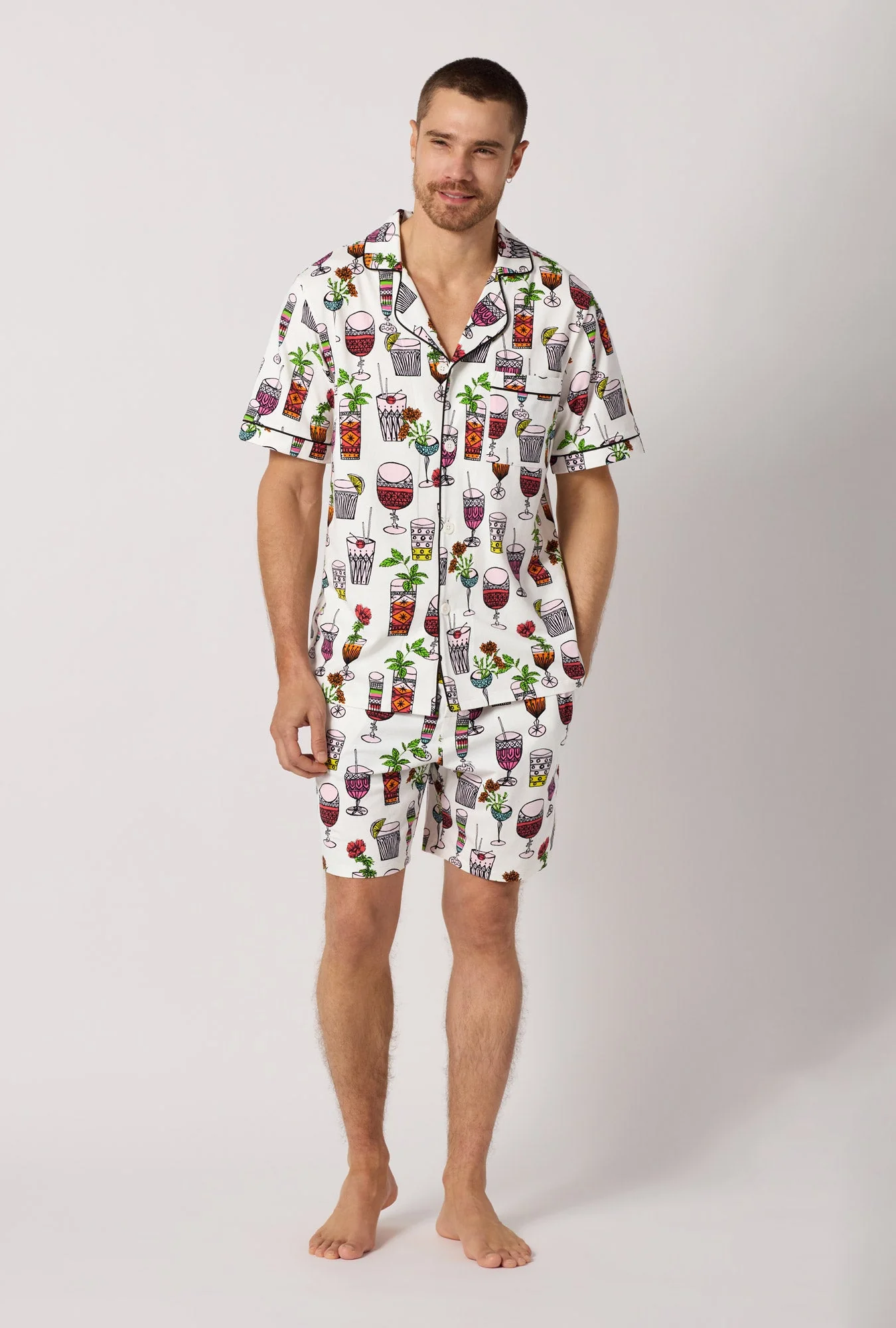 BedHead x Mr. Turk Happy Hour Men's Short Sleeve Classic Stretch Jersey Short Pj Set - Image 2