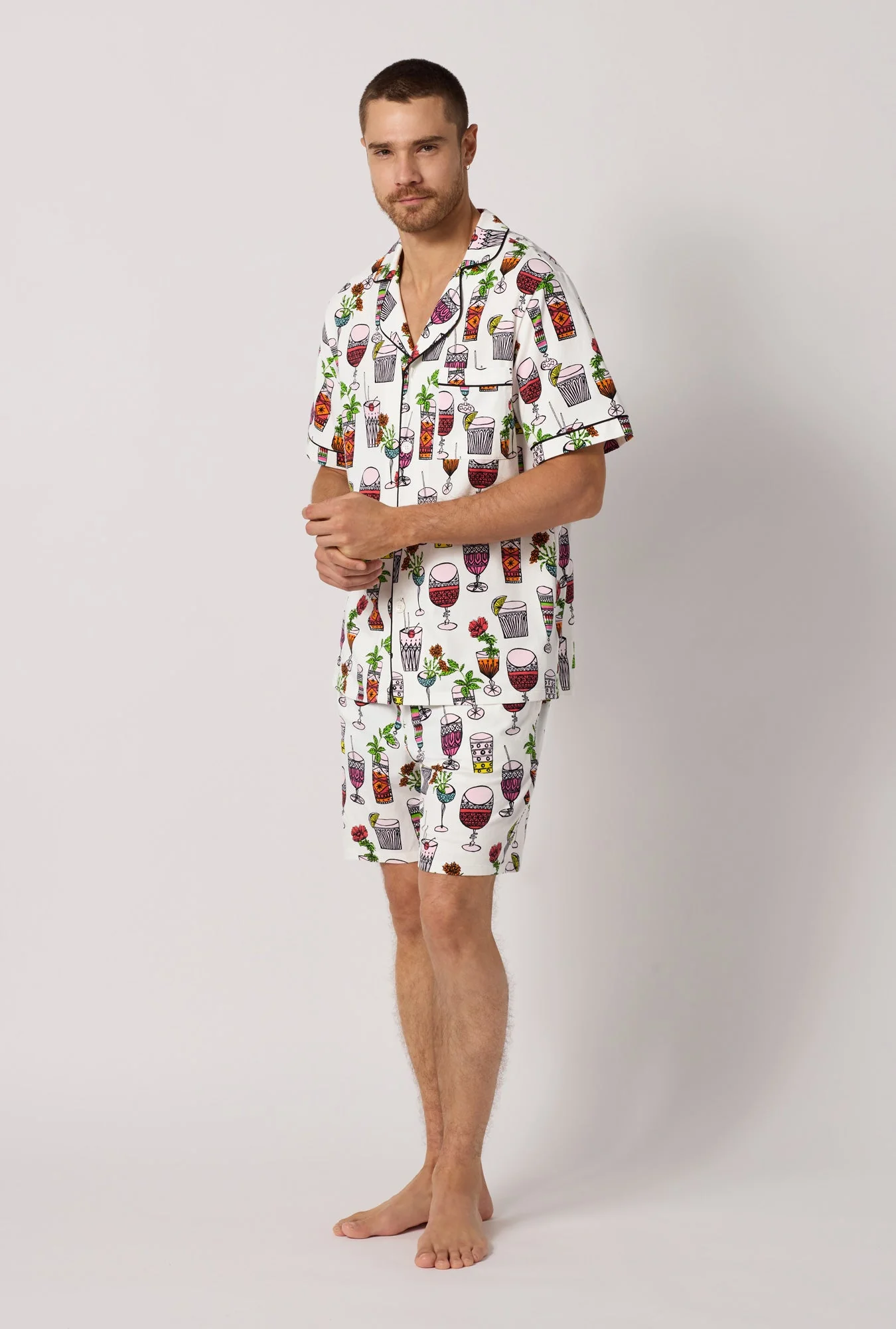 BedHead x Mr. Turk Happy Hour Men's Short Sleeve Classic Stretch Jersey Short Pj Set - Image 3