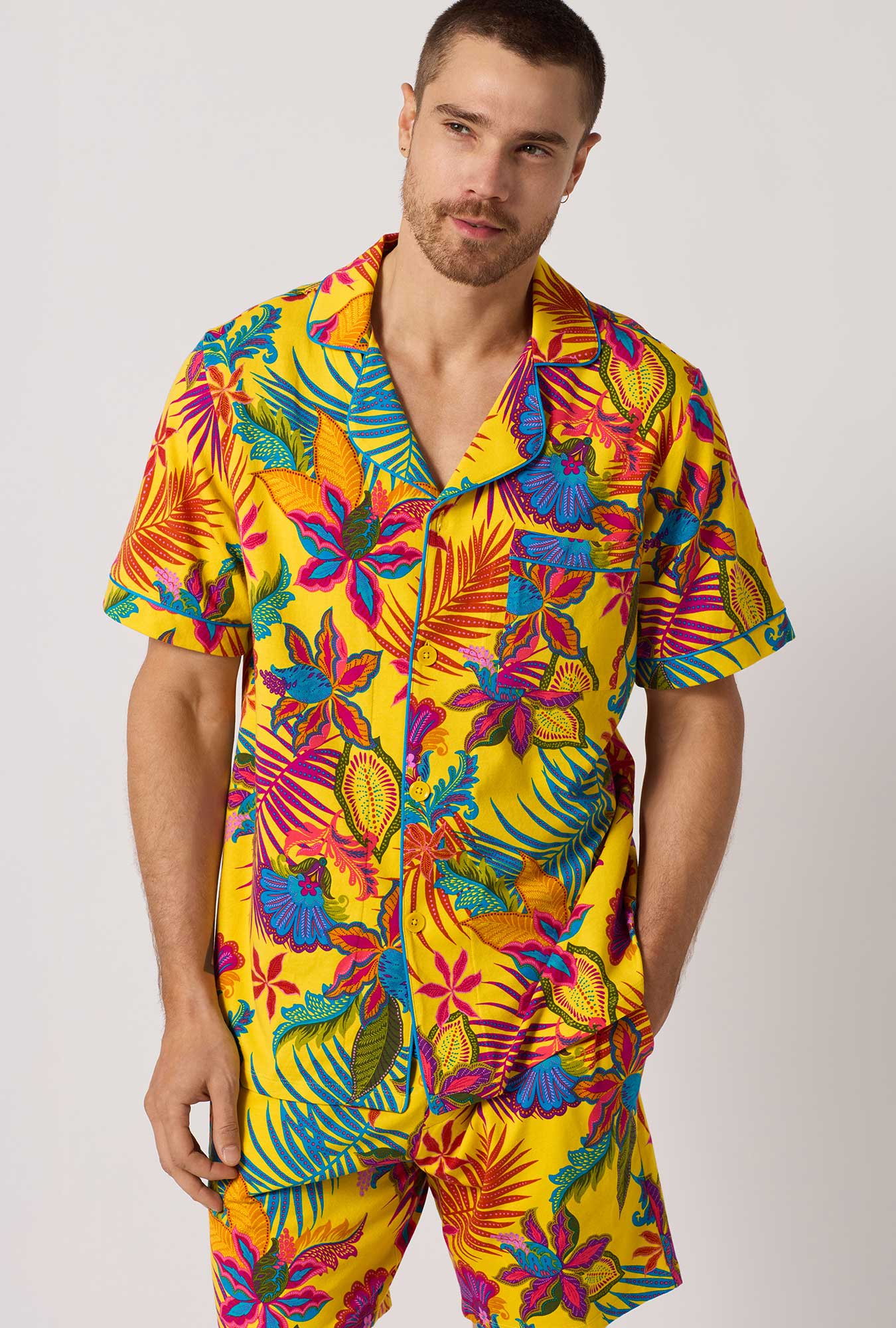 BedHead x Mr. Turk Jacobean Floral Men's Short Sleeve Classic Stretch Jersey Short Pj Set - Image 4