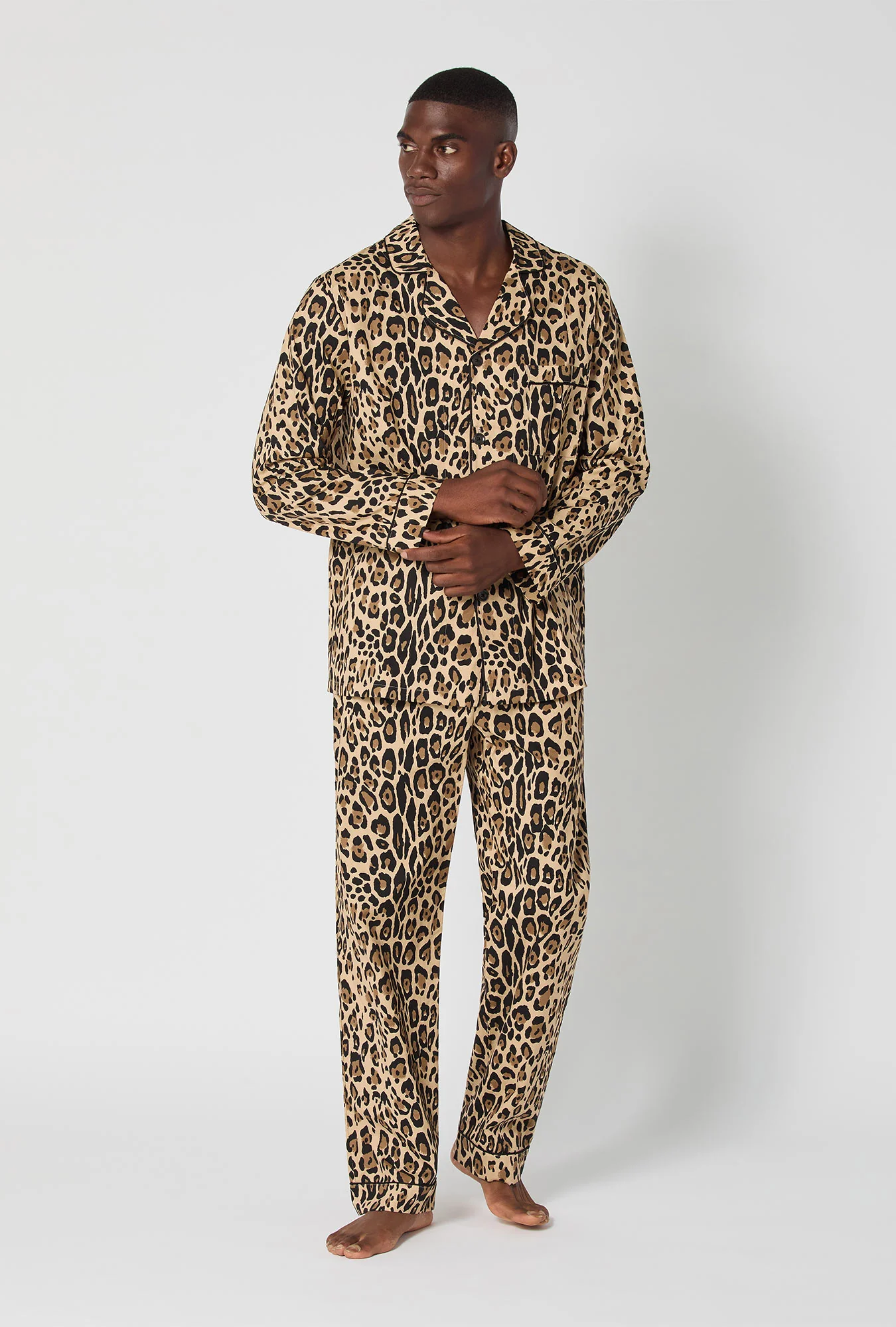 BedHead X Mr. Turk Jaguar Stripe Men's Long Sleeve Classic Woven Cotton Poplin Pj Set - Image 2