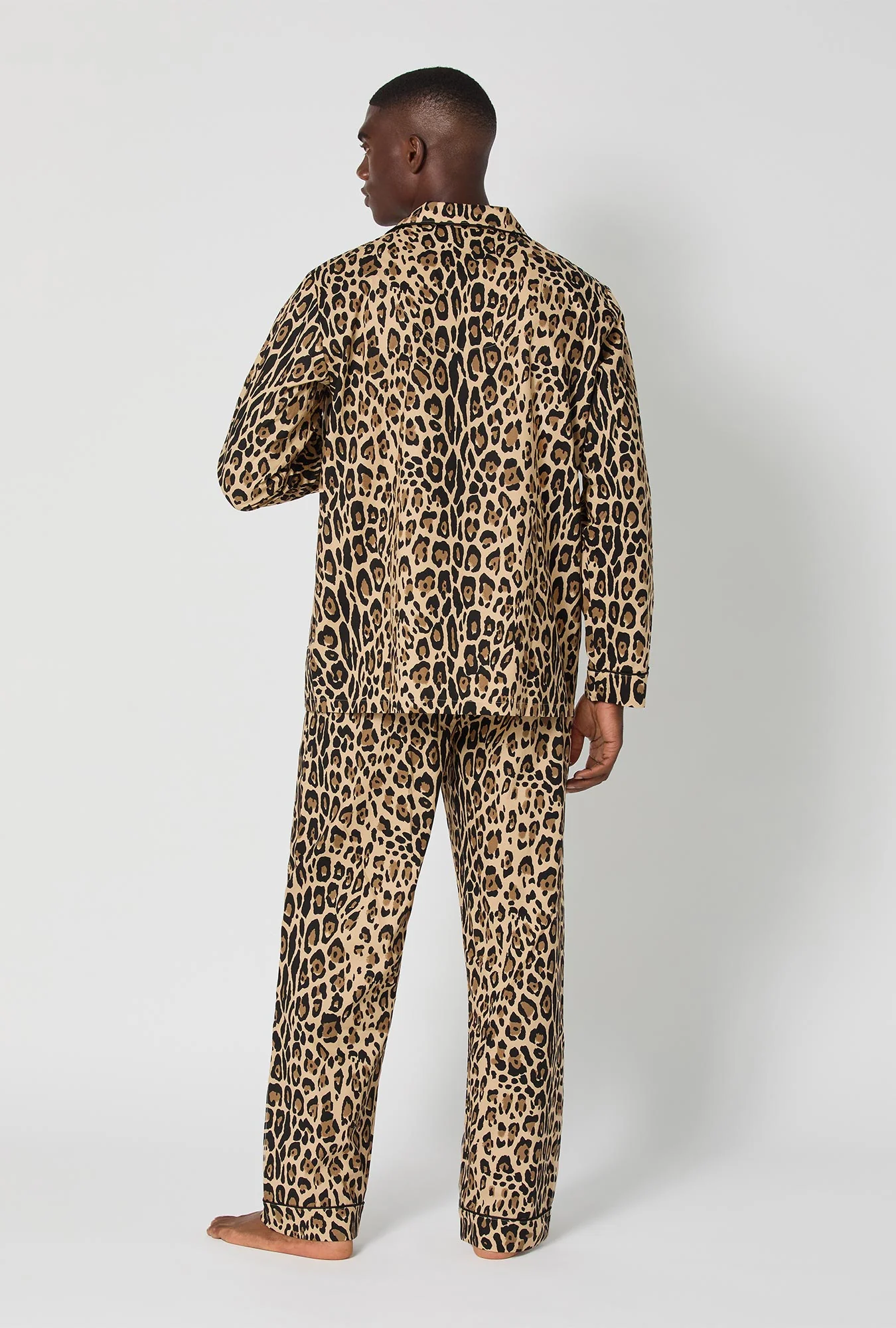 BedHead X Mr. Turk Jaguar Stripe Men's Long Sleeve Classic Woven Cotton Poplin Pj Set - Image 4