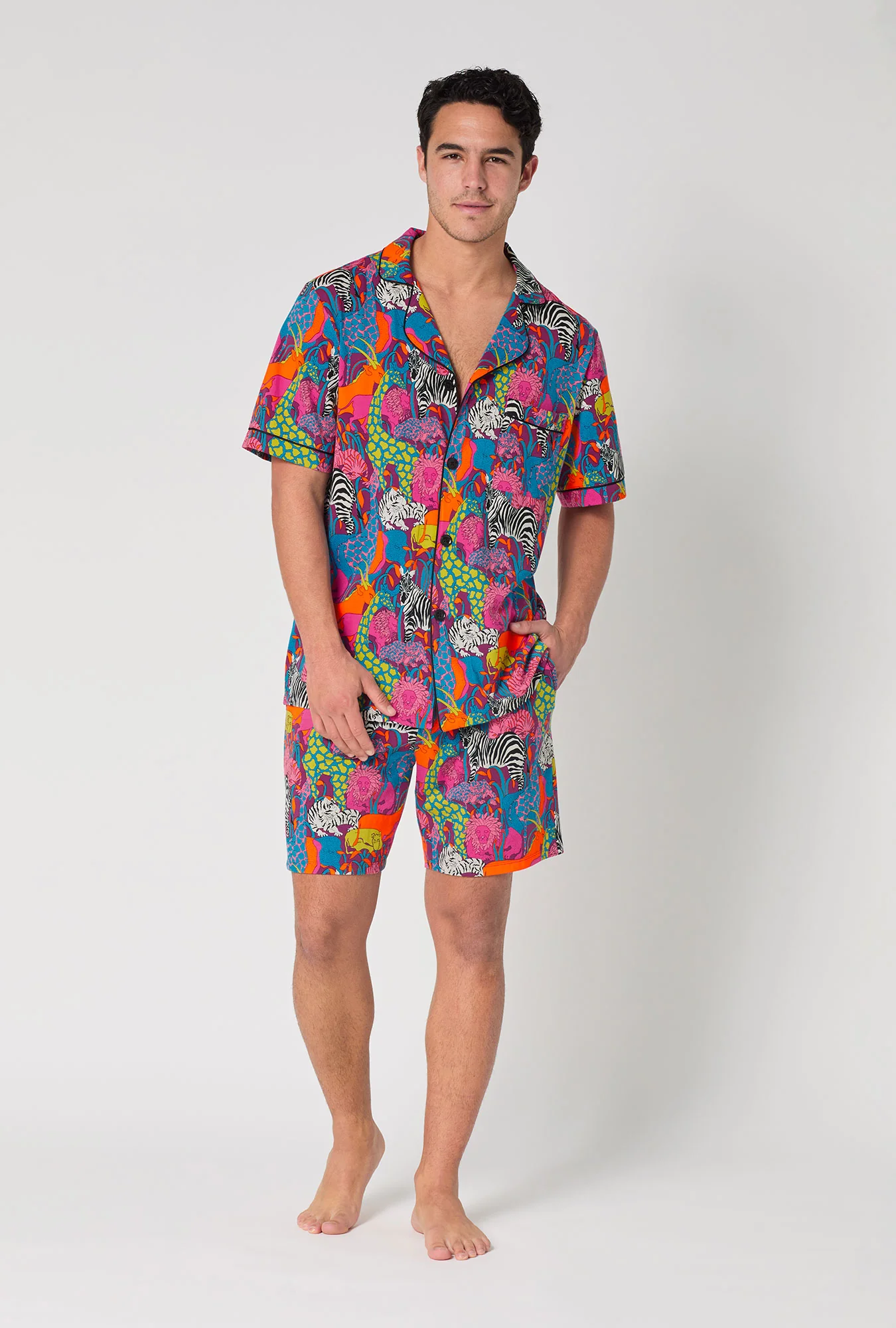BedHead x Mr. Turk Jungle Men's Short Sleeve Classic Stretch Jersey Short Pj Set - Image 2
