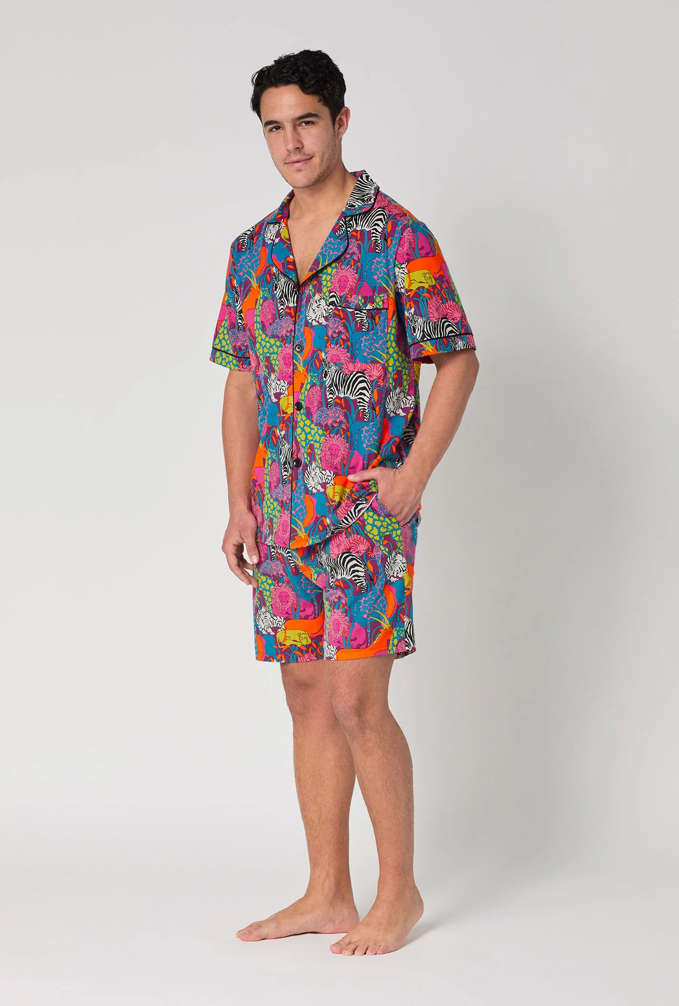 BedHead x Mr. Turk Jungle Men's Short Sleeve Classic Stretch Jersey Short Pj Set - Image 3