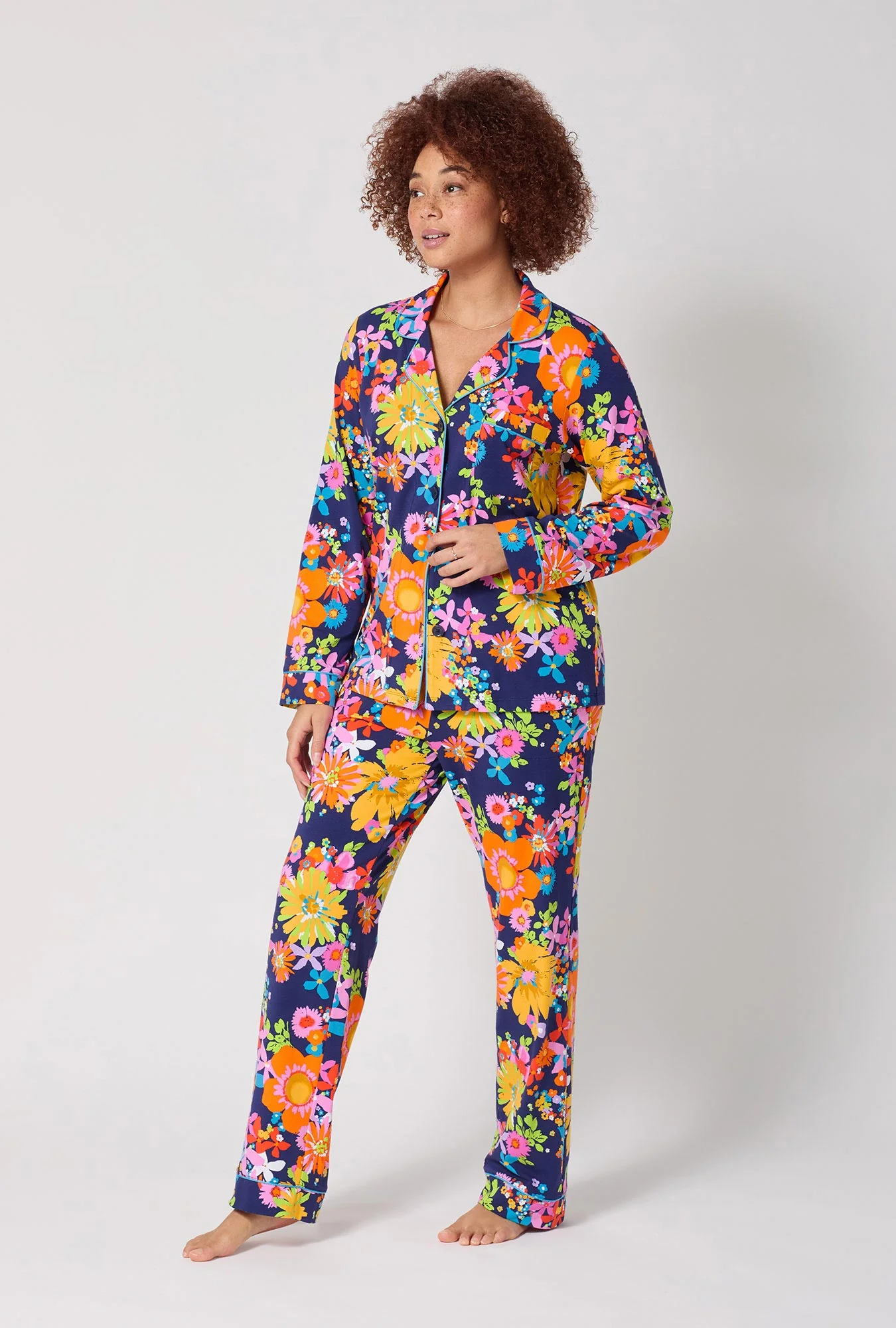 BedHead x Trina Turk Bay Street Bloom Long Sleeve Classic Stretch Jersey Pj Set - Image 2