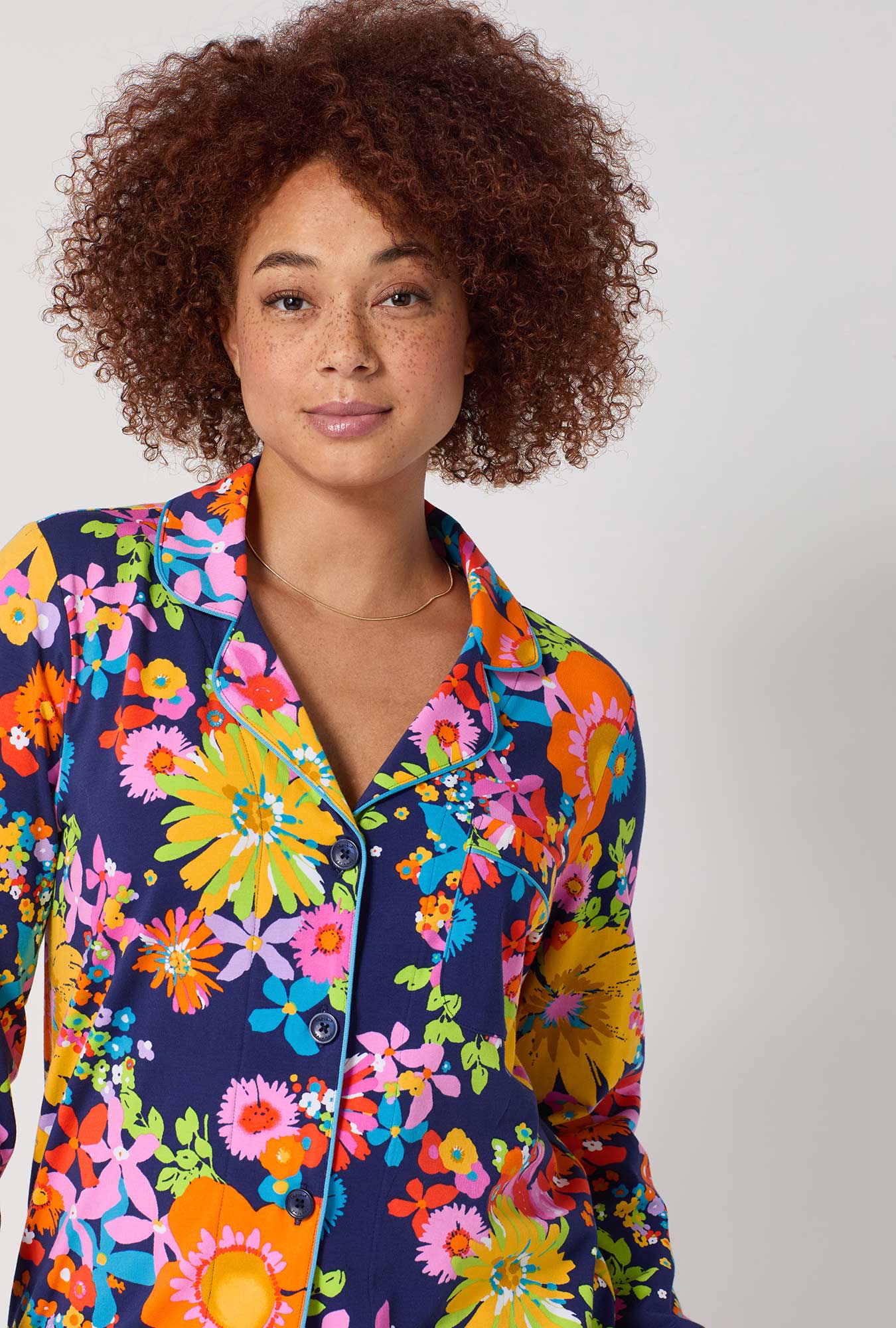 BedHead x Trina Turk Bay Street Bloom Long Sleeve Classic Stretch Jersey Pj Set - Image 4