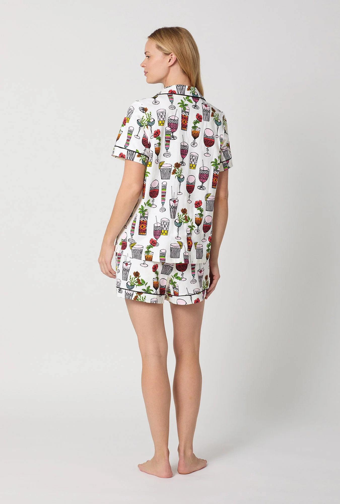 BedHead x Trina Turk Happy Hour Short Sleeve Classic Shorty Stretch Jersey Pj Set - Image 4
