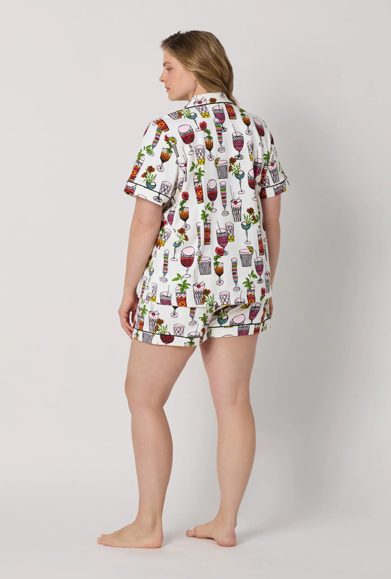 BedHead x Trina Turk Happy Hour Short Sleeve Classic Shorty Stretch Jersey Pj Set - Image 6