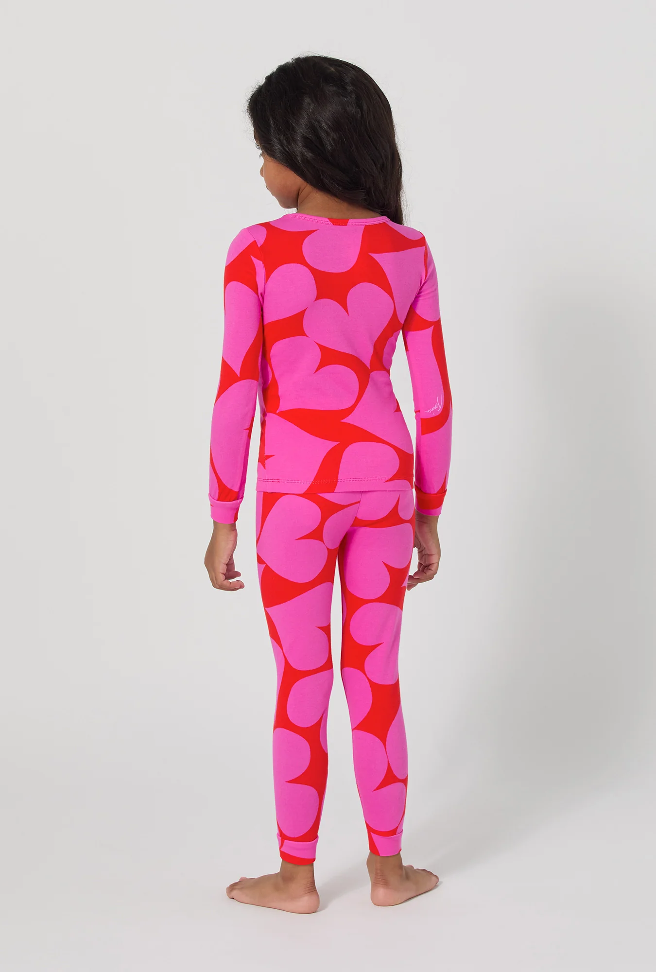 BedHead x Trina Turk Hearts Long Sleeve Stretch Jersey Kids Pj Set - Image 2