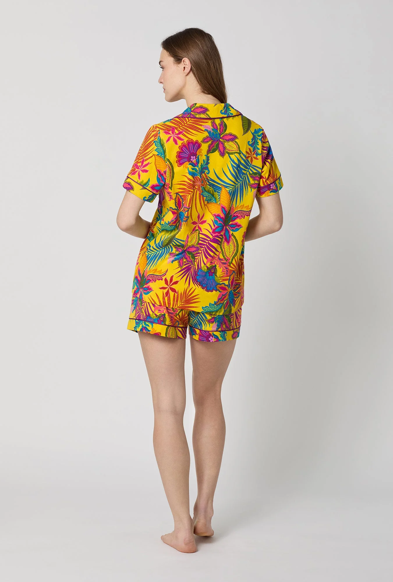 BedHead x Trina Turk Jacobean Floral Short Sleeve Classic Shorty Stretch Jersey Pj Set - Image 3