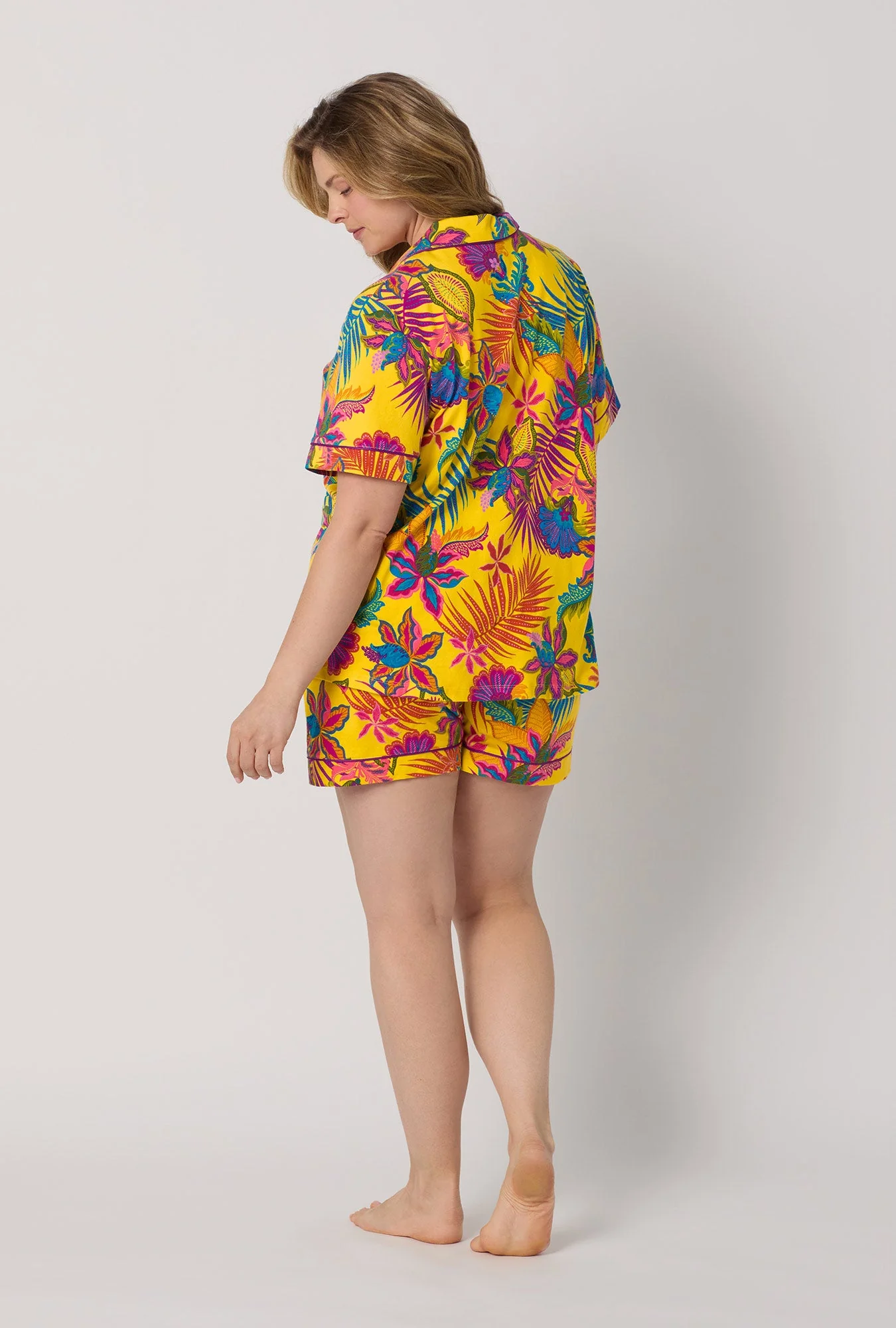 BedHead x Trina Turk Jacobean Floral Short Sleeve Classic Shorty Stretch Jersey Pj Set - Image 6