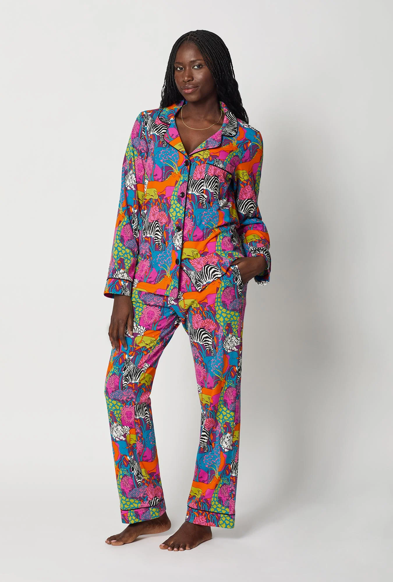 BedHead x Trina Turk Jungle Long Sleeve Classic Stretch Jersey Pj Set - Image 2